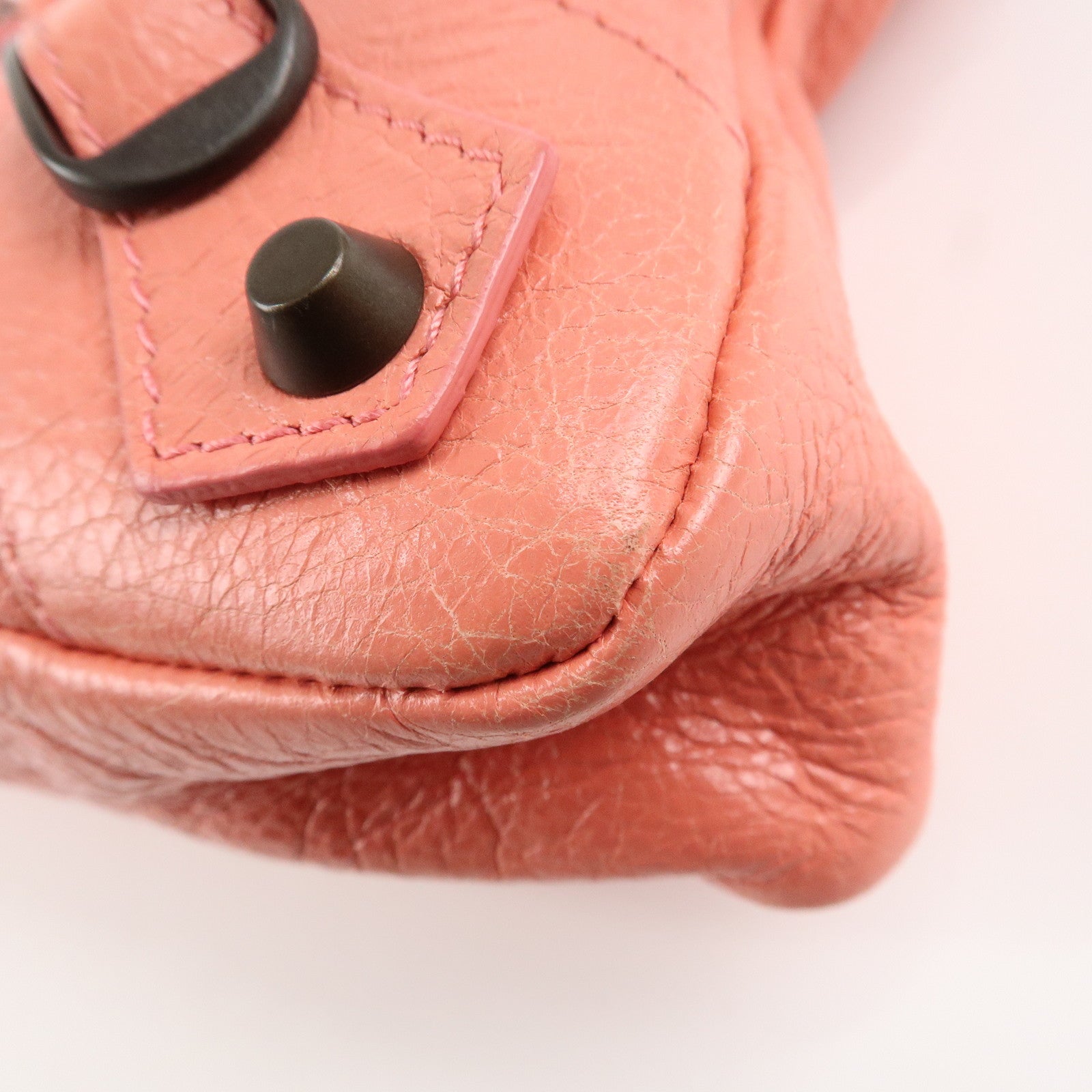 BALENCIAGA The First Leather 2Way Bag Shoulder Bag Pink 103208 Used