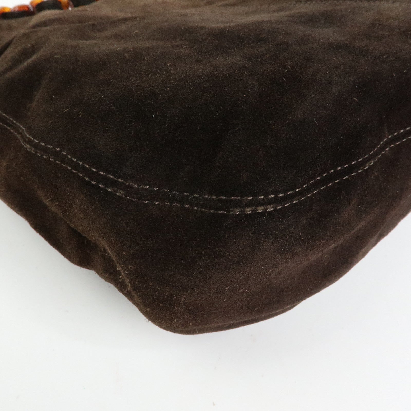 CHANEL COCO Mark Suede Plastic Chain Shoulder Bag Crossbody Bag Brown