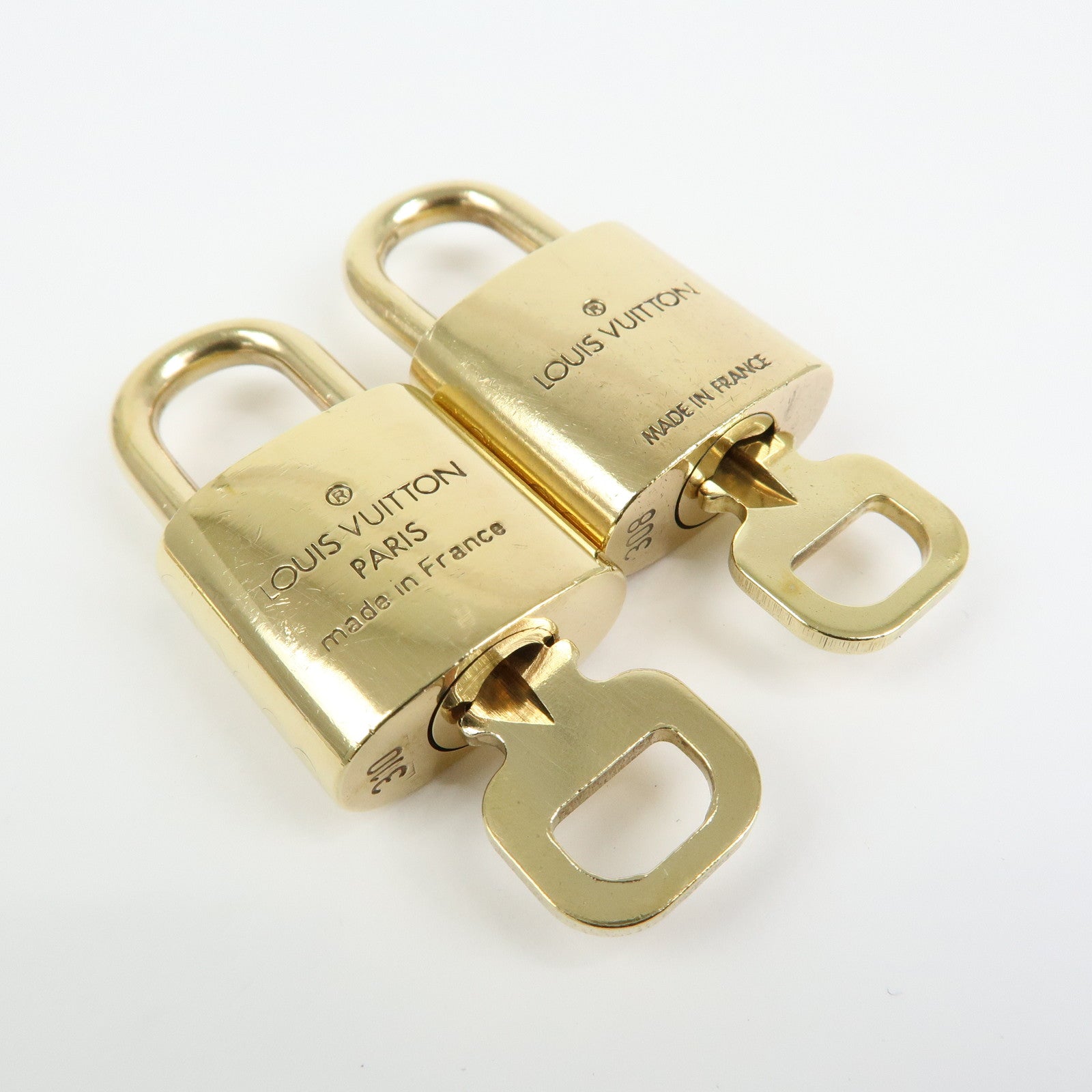 Louis Vuitton Set of 10 Lock & Key Cadena Key Lock Gold