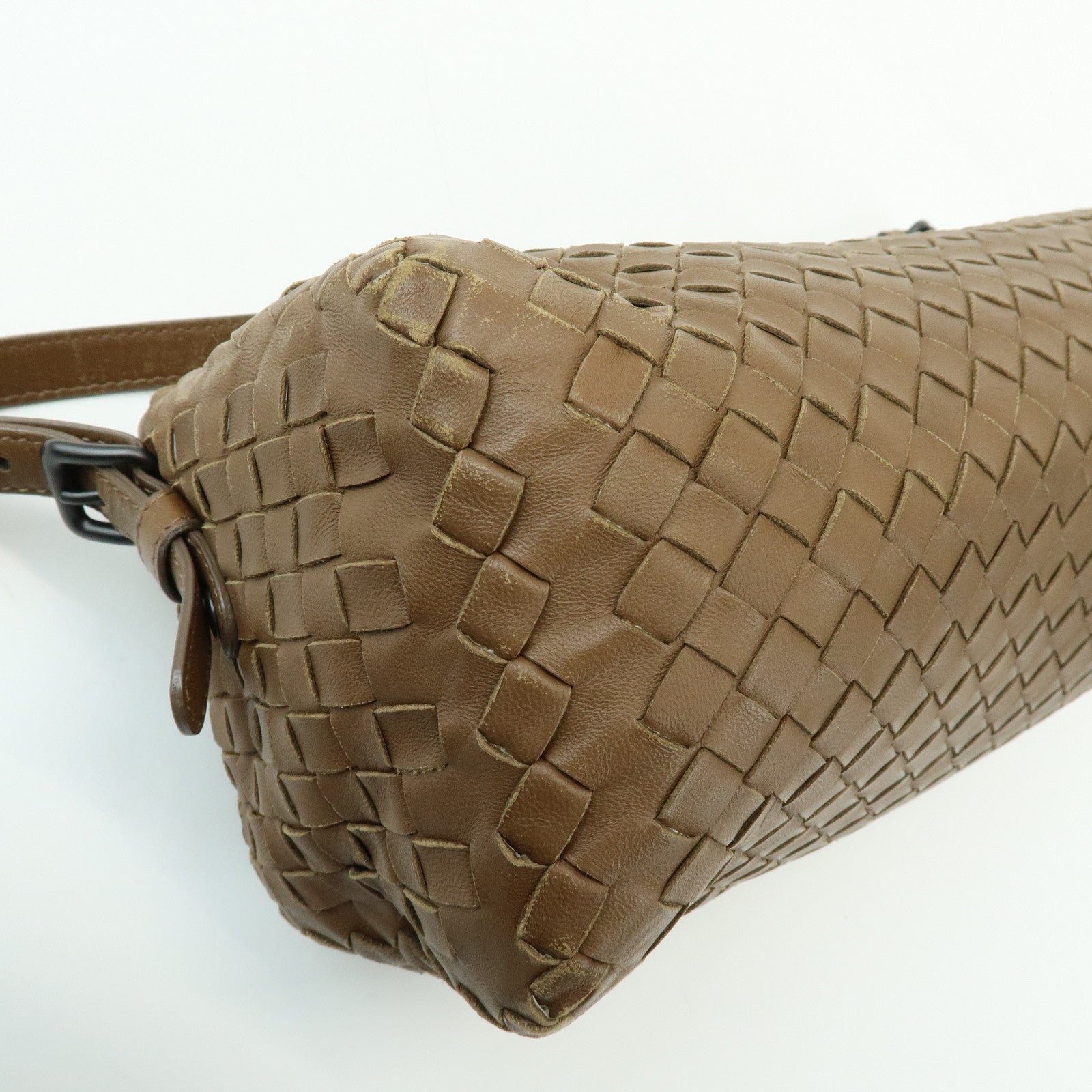 BOTTEGA VENETA Intrecciato Leather Hand Bag Shoulder Bag Mocha Brown