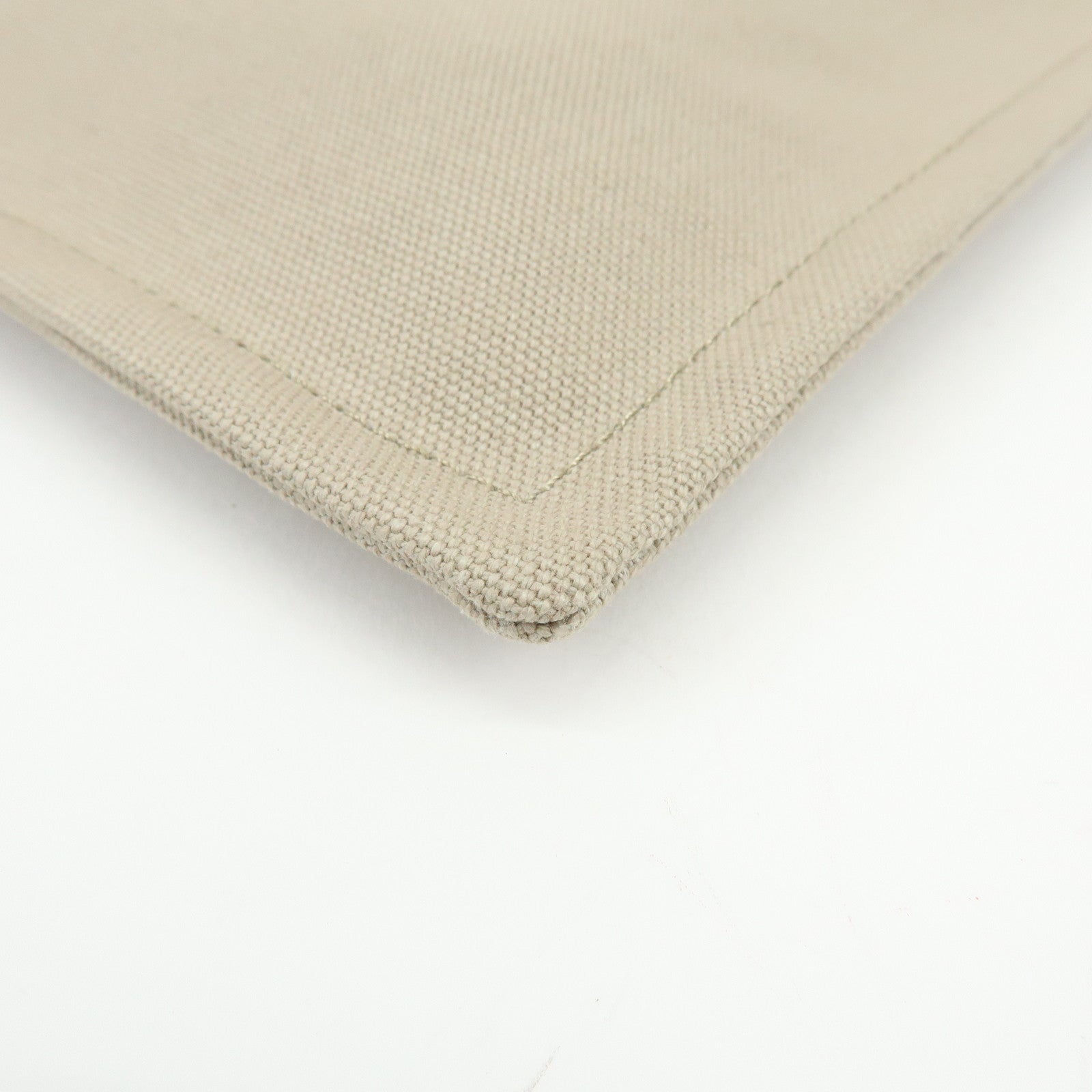 HERMES Yachting GM Canvas Flat Pouch Cosmetic Pouch Beige