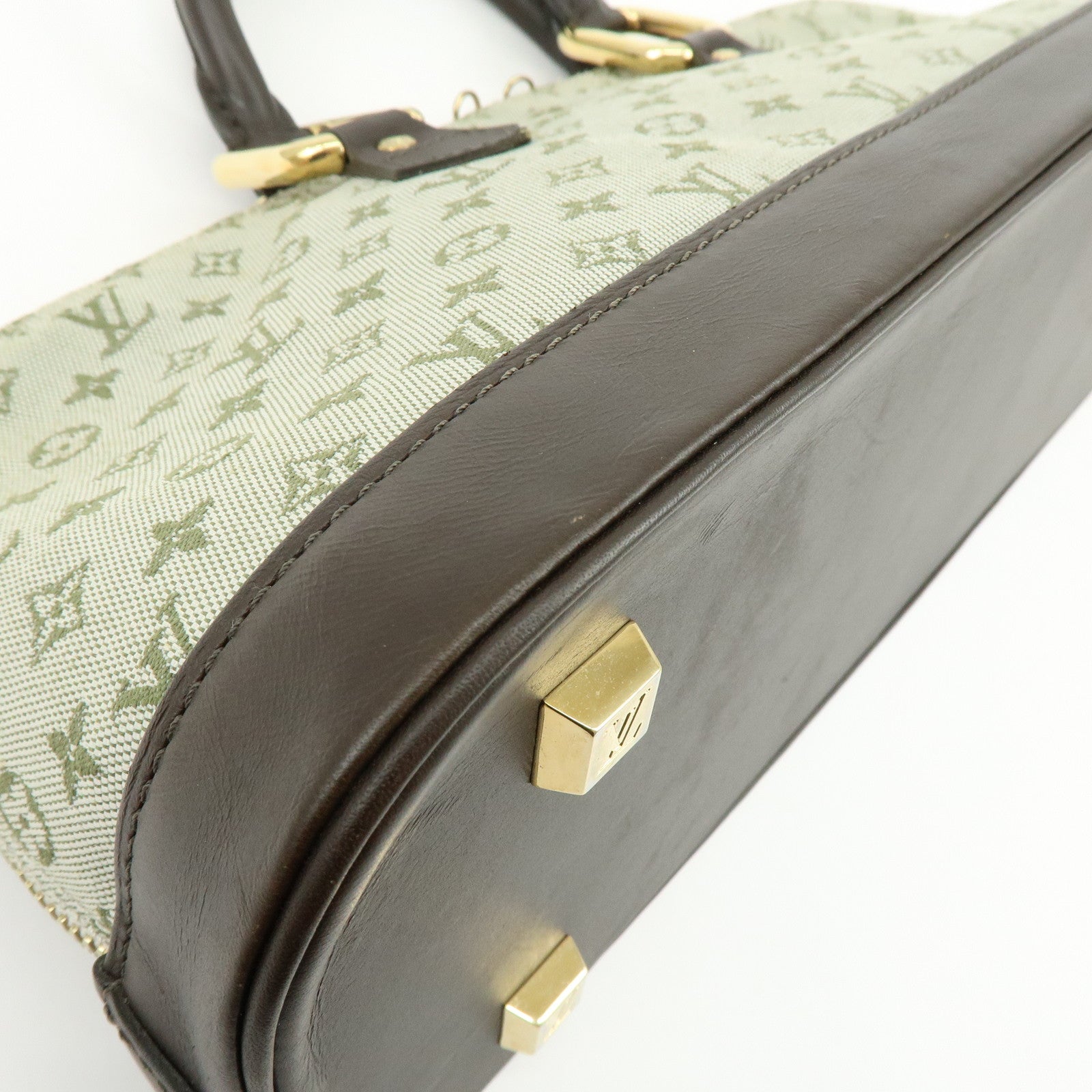 Louis Vuitton Monogram Mini Alma Long Hand Bag Khaki M92206
