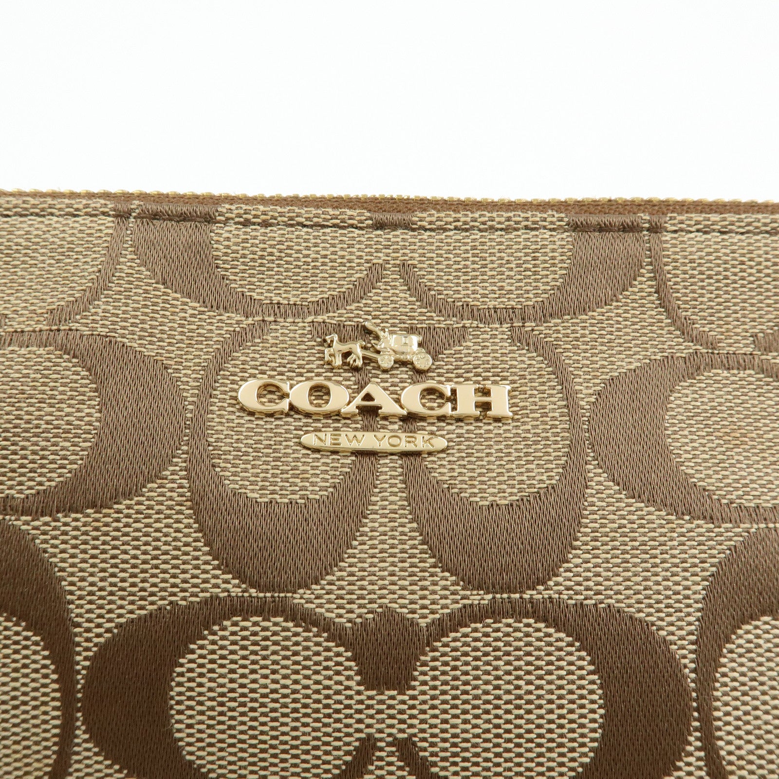 COACH Signature Canvas Leather 2Way Shoulder Bag Hand Bag Beige Pink