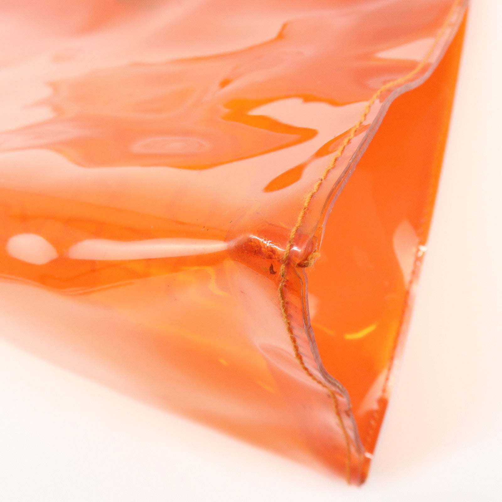 HERMES Kelly Vinyl Hand Bag SOUVENIR DE L'EXPOSITION Orange