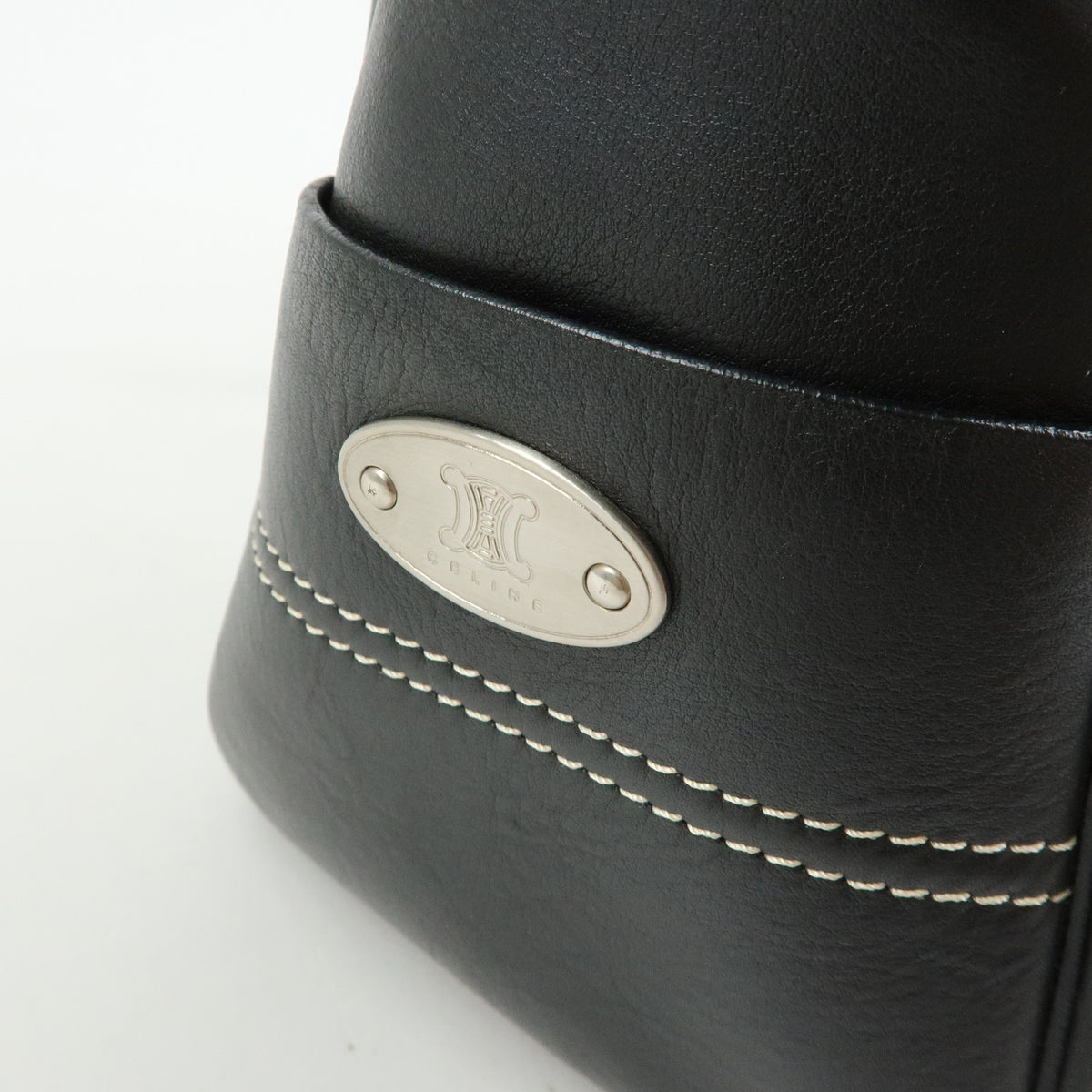 CELINE Leather Boogie Bag Hand Bag Black