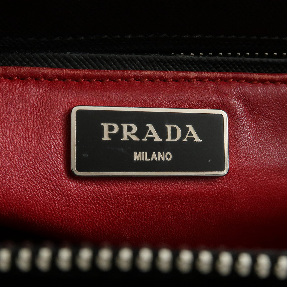PRADA Galleria Triangle Logo Saffiano Leather 2way Bag Black 1BA801