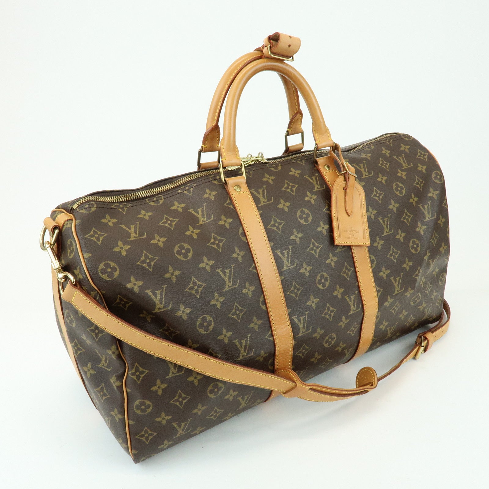 Louis Vuitton Monogram Keep All Bandouliere 50 Boston Bag M41416