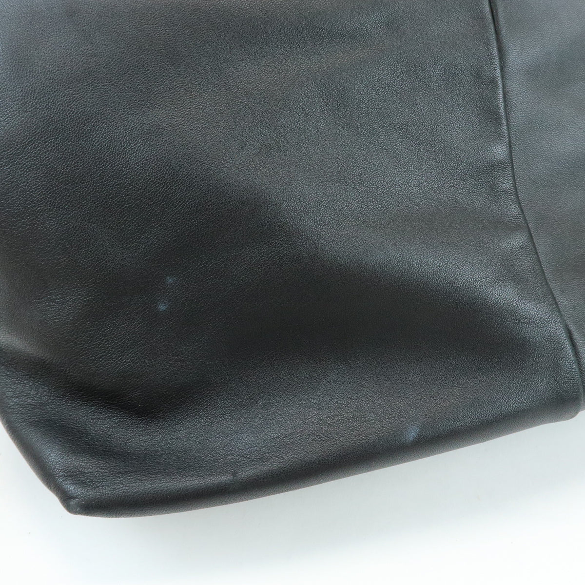LOEWE Nappa Leather Wood Hand Bag Tote Bag Black Brown