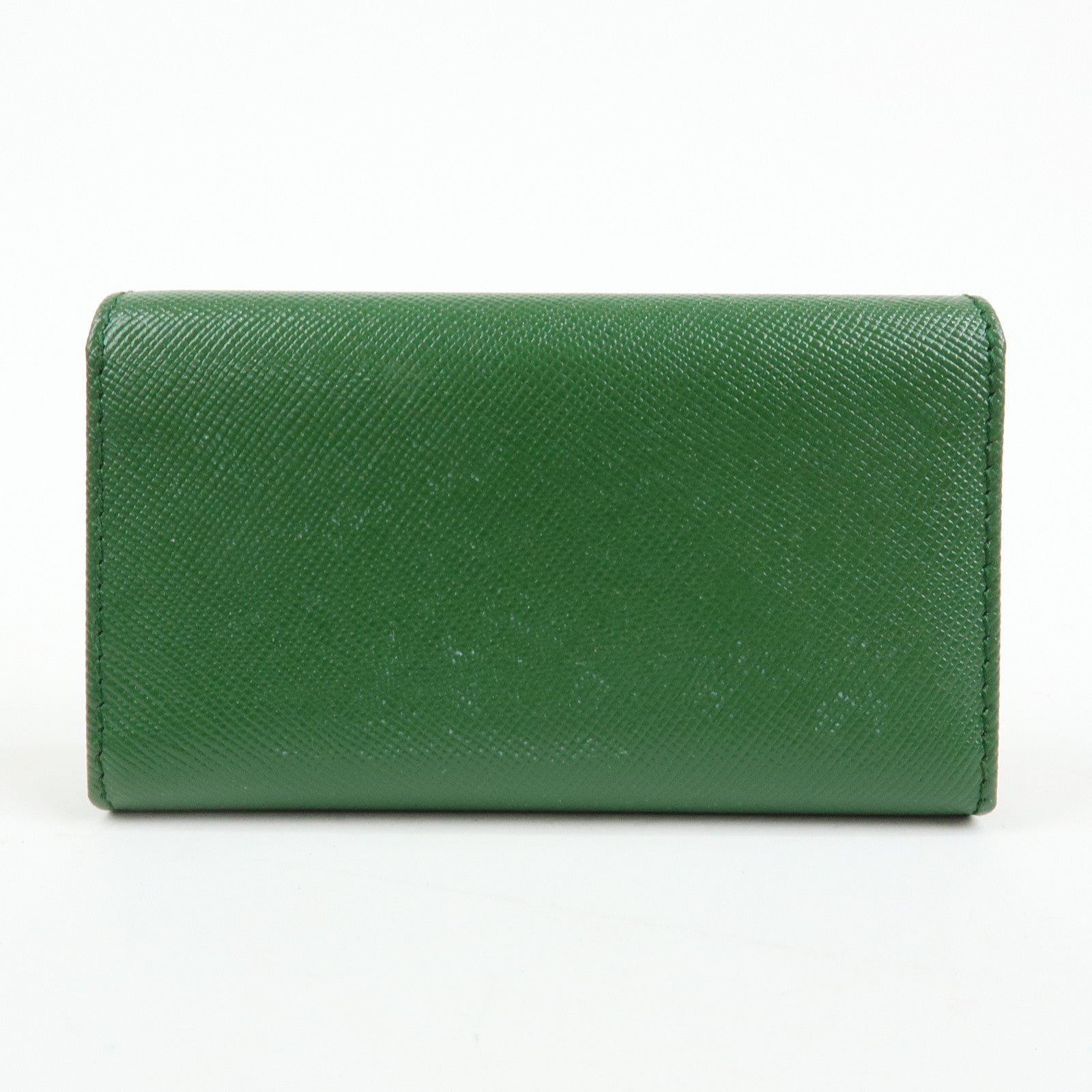 PRADA Logo Saffiano Leather 6 Rings Key Case Key Holder Green 1M0222