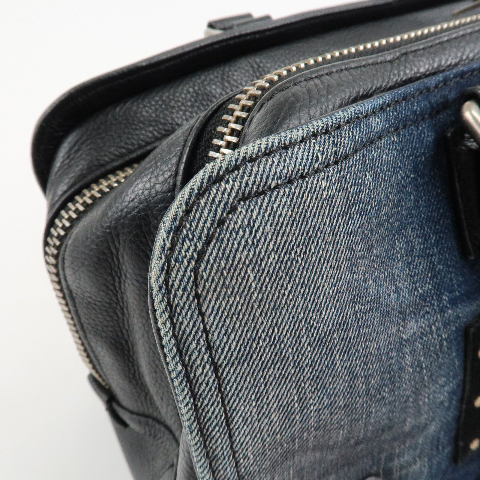 LOEWE Amazona 35 Anagram Denim Leather Junya Watanabe Hand Bag Used