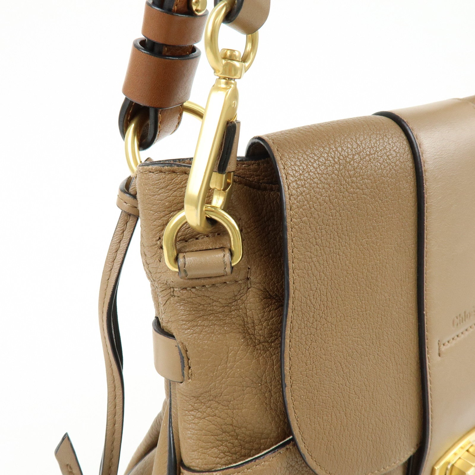 Chloe Lexa Leather 2Way Bag Shoulder Bag Hand Bag Brown