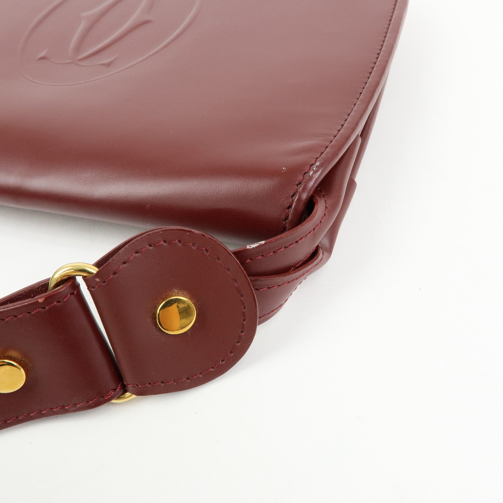 Cartier Must de Cartier Leather Shoulder Bag Bordeaux