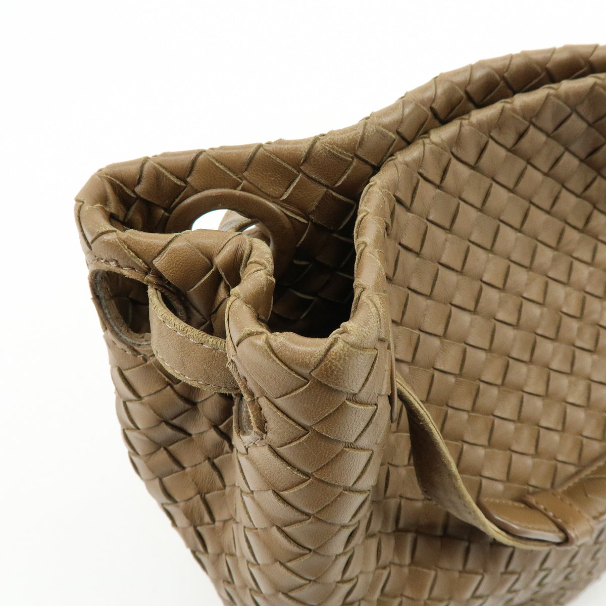 BOTTEGA VENETA Intrecciato Leahter Shoulder Bag Tote Bag Cafe Brown