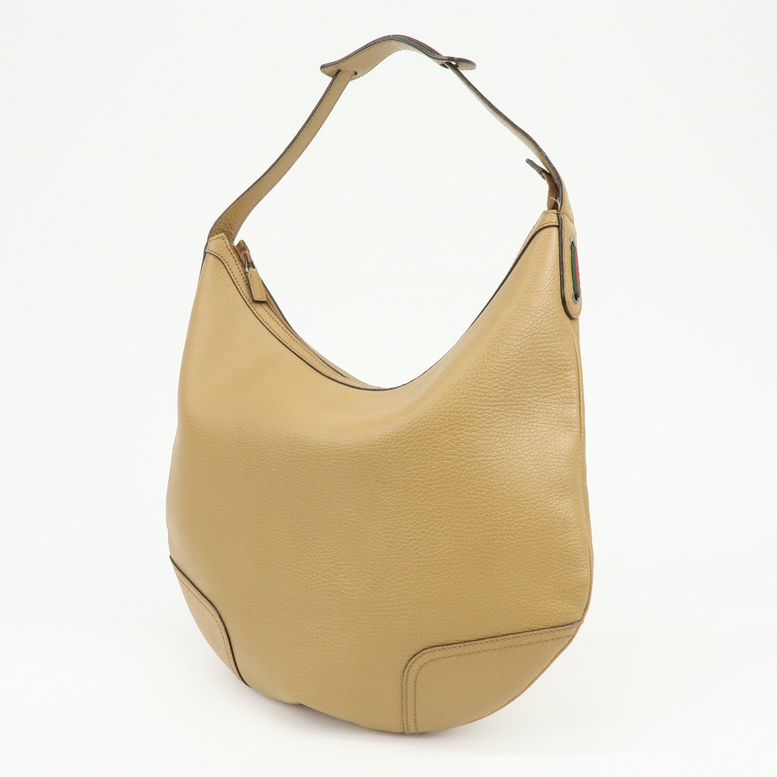 GUCCI Sherry Leather Shoulder Bag Hand Bag Beige 293596