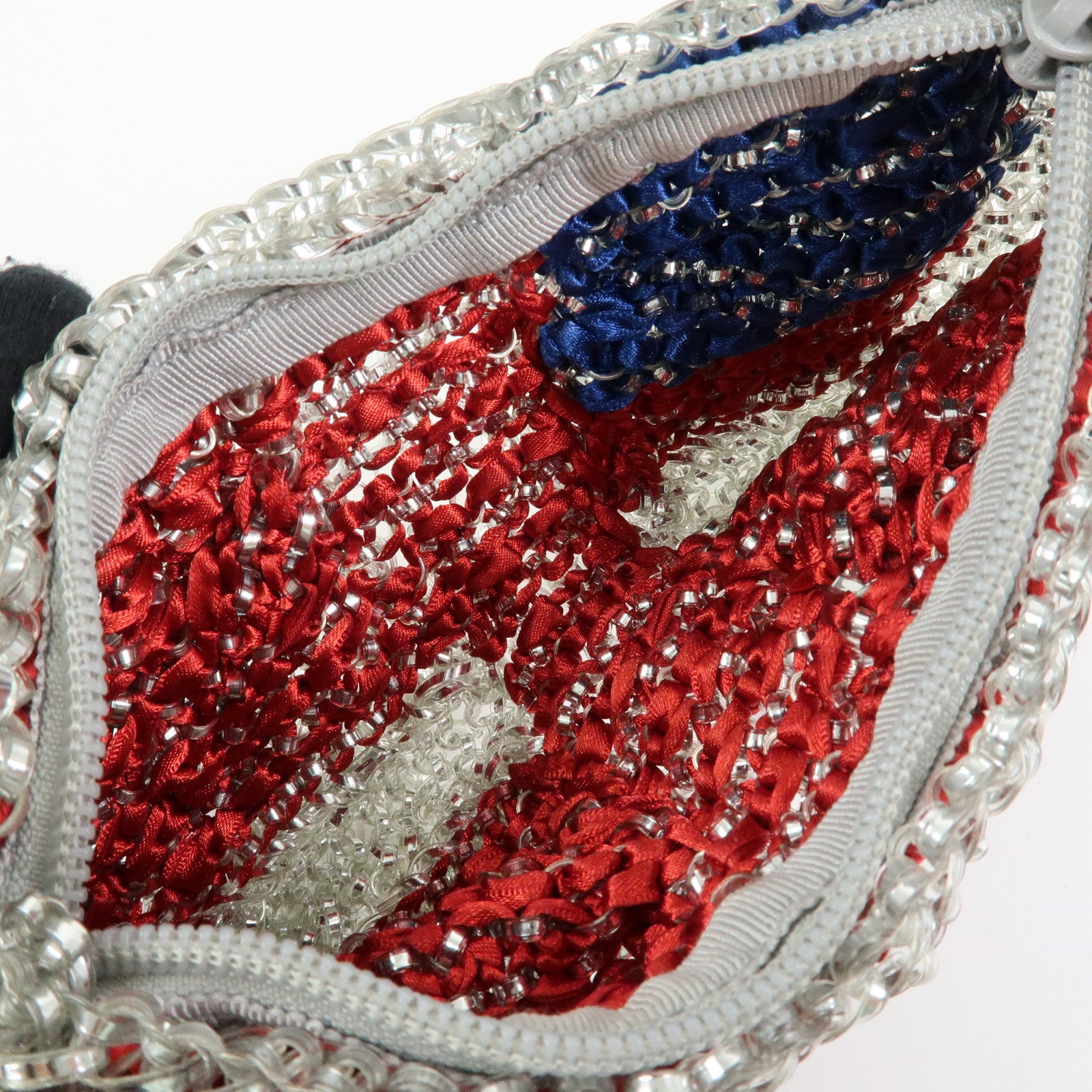 ANTEPRIMA Wire Bag PVC Satin 2Way Hand Shoulder Bag USA Flag