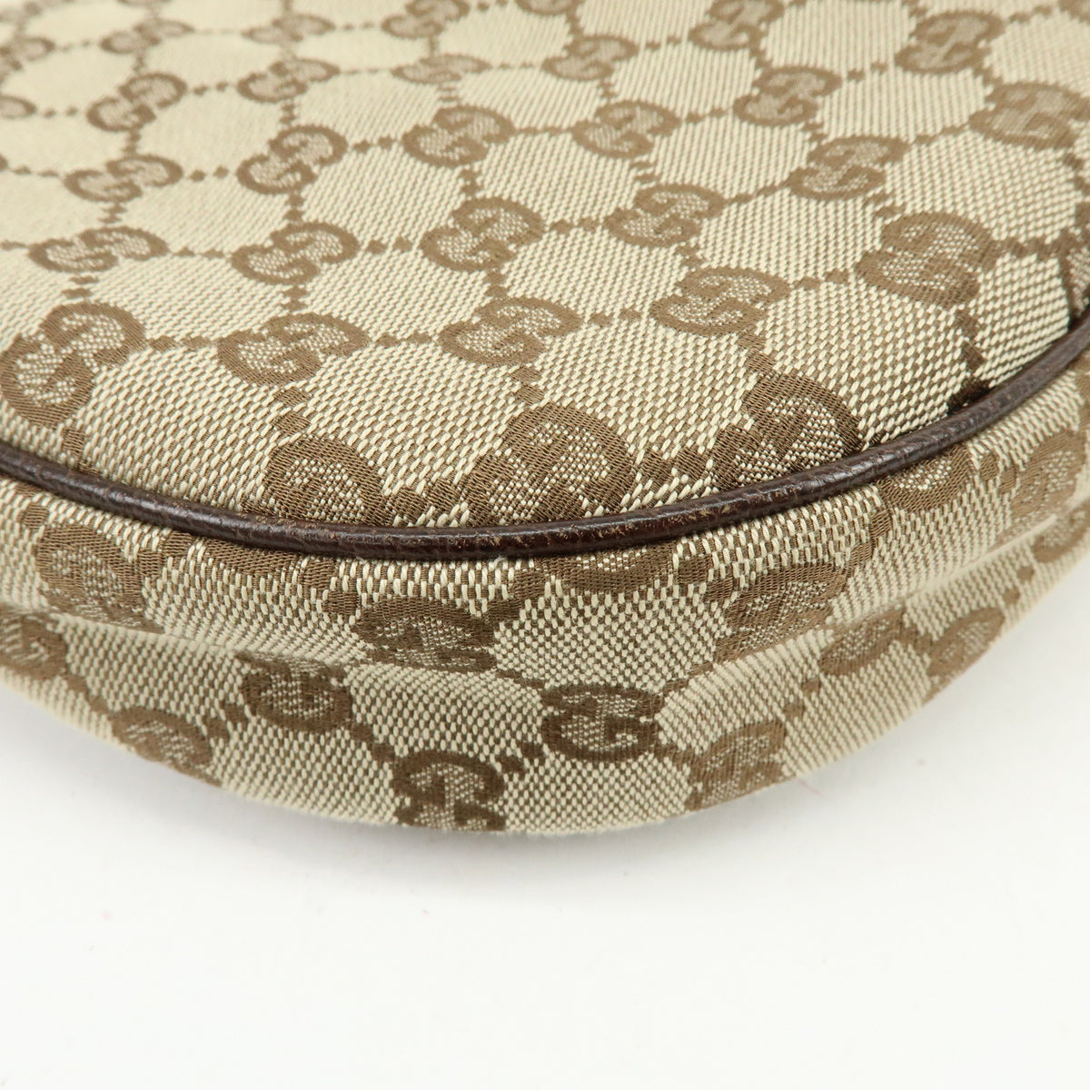 GUCCI GG Canvas Leather Shoulder Bag Hand Bag Brown Beige