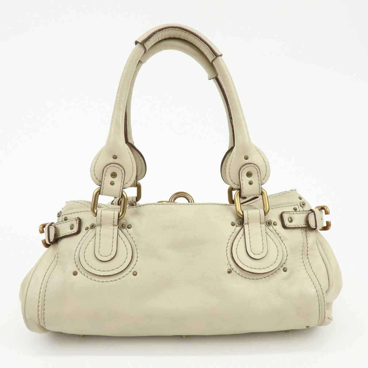 Chloe Paddington Leather Shoulder Bag Hand Bag Ivory