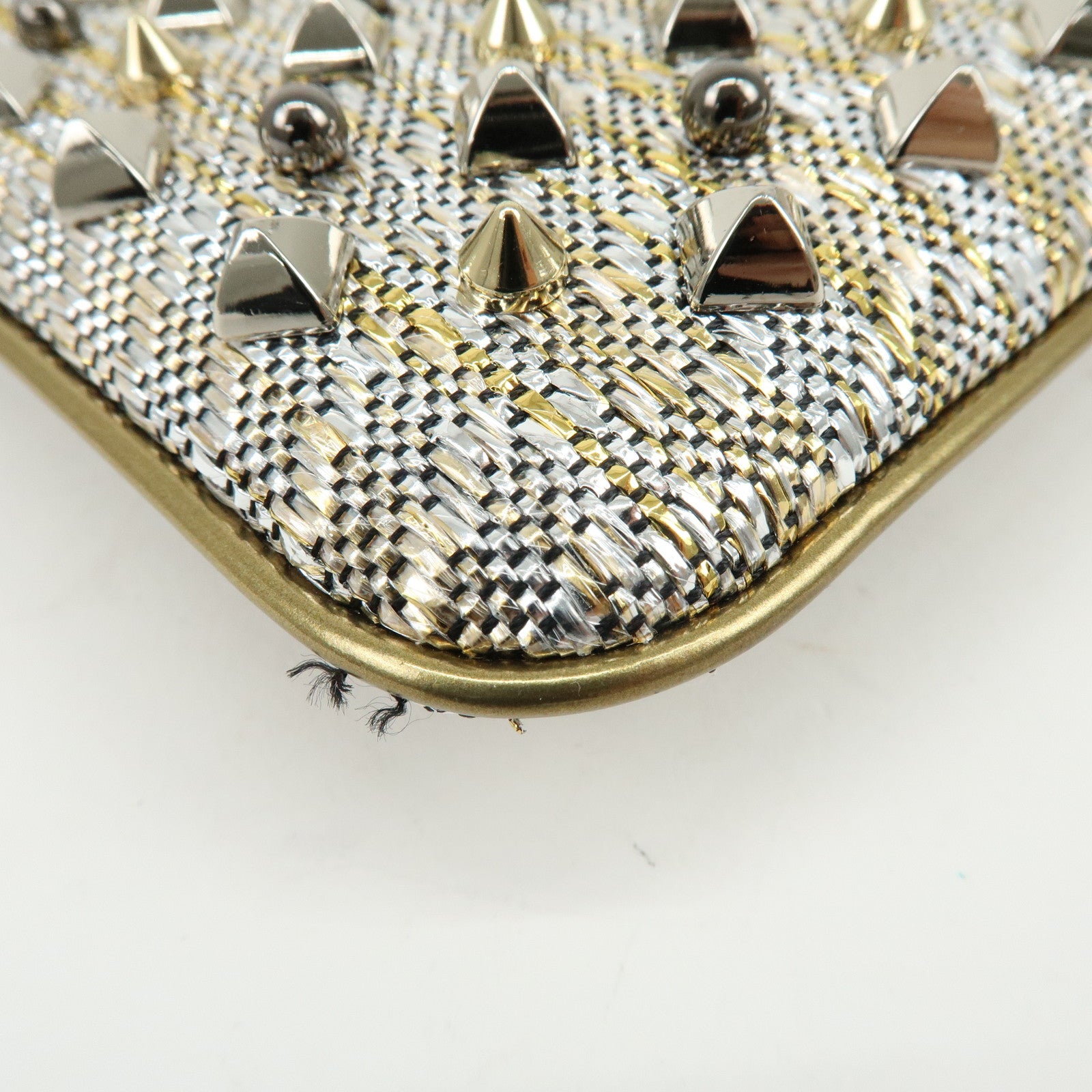 Christian Louboutin Glitter Patent Leather 2Way Bag Shoulder Bag Gold