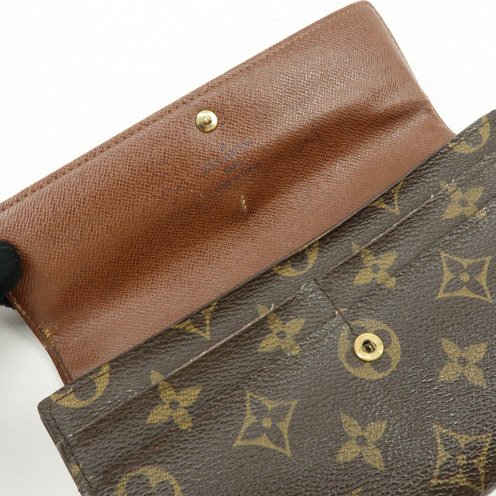 Louis Vuitton Monogram Canvas Compact Lot of 2 Wallet Long Wallet Brown