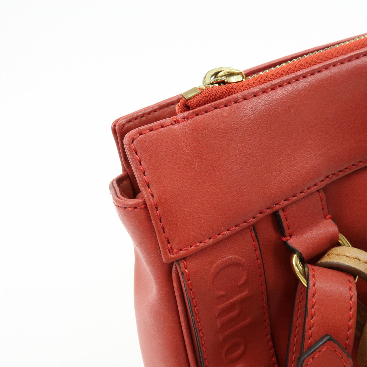 Chloe Eden Leather Shoulder Bag Crossbody Bag Tassel Red