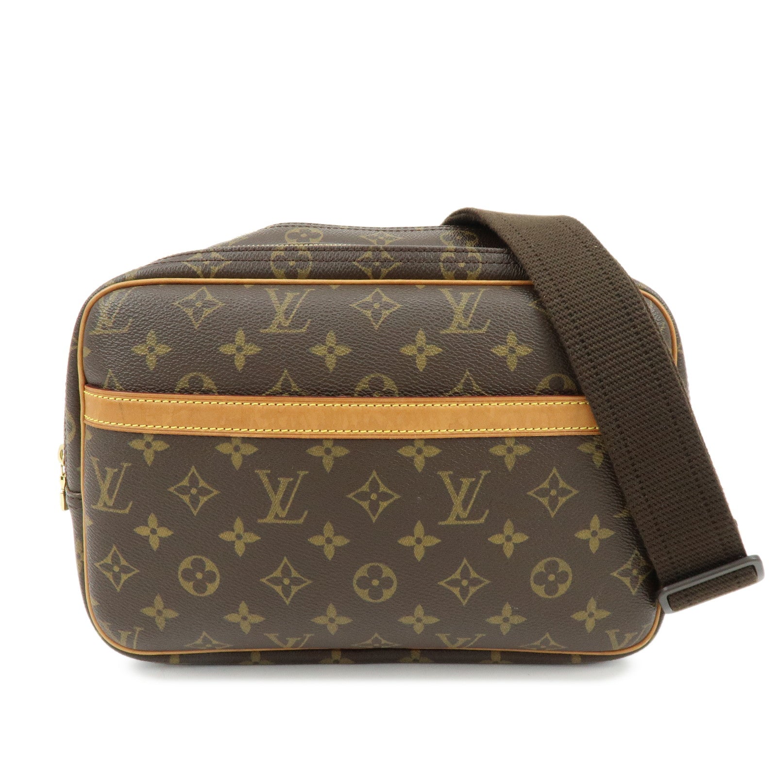 Louis Vuitton Monogram Reporter PM Shoulder Bag Brown M45254