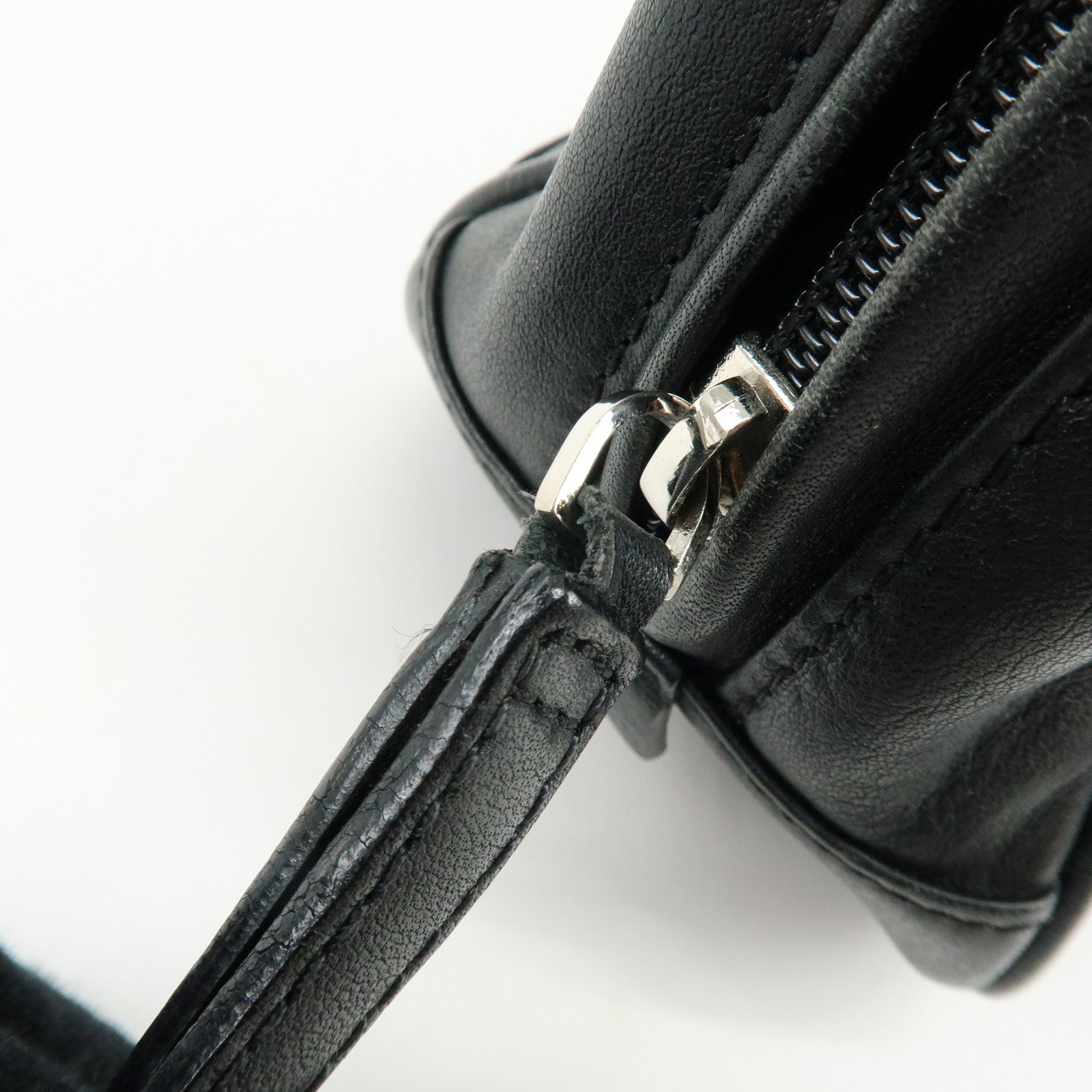 LOEWE Anagram Leather Clutch Bag Pouch Wristlet Bag Black