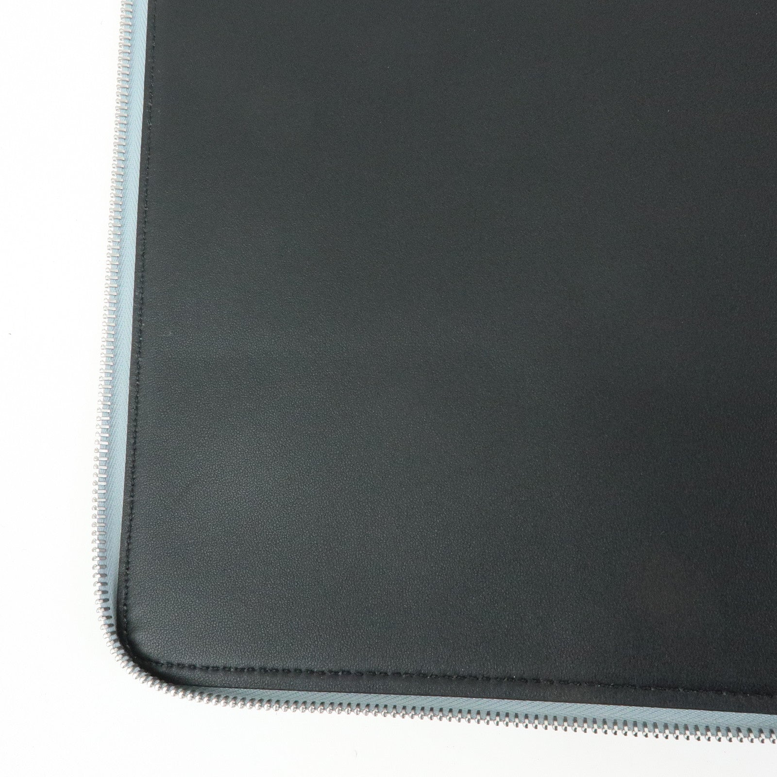 FENDI Leather Clutch Bag Document Case Flat Pouch Light Blue 7N0167