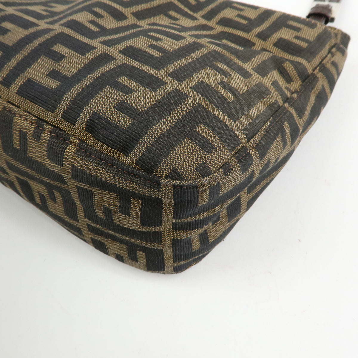FENDI Zucca Canvas Leather Shoulder Bag Hand Bag Brown Black 26728