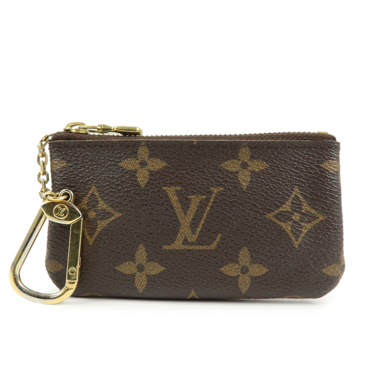 Louis Vuitton Monogram Pochette Cles Coin Case Key Case Brown M62650