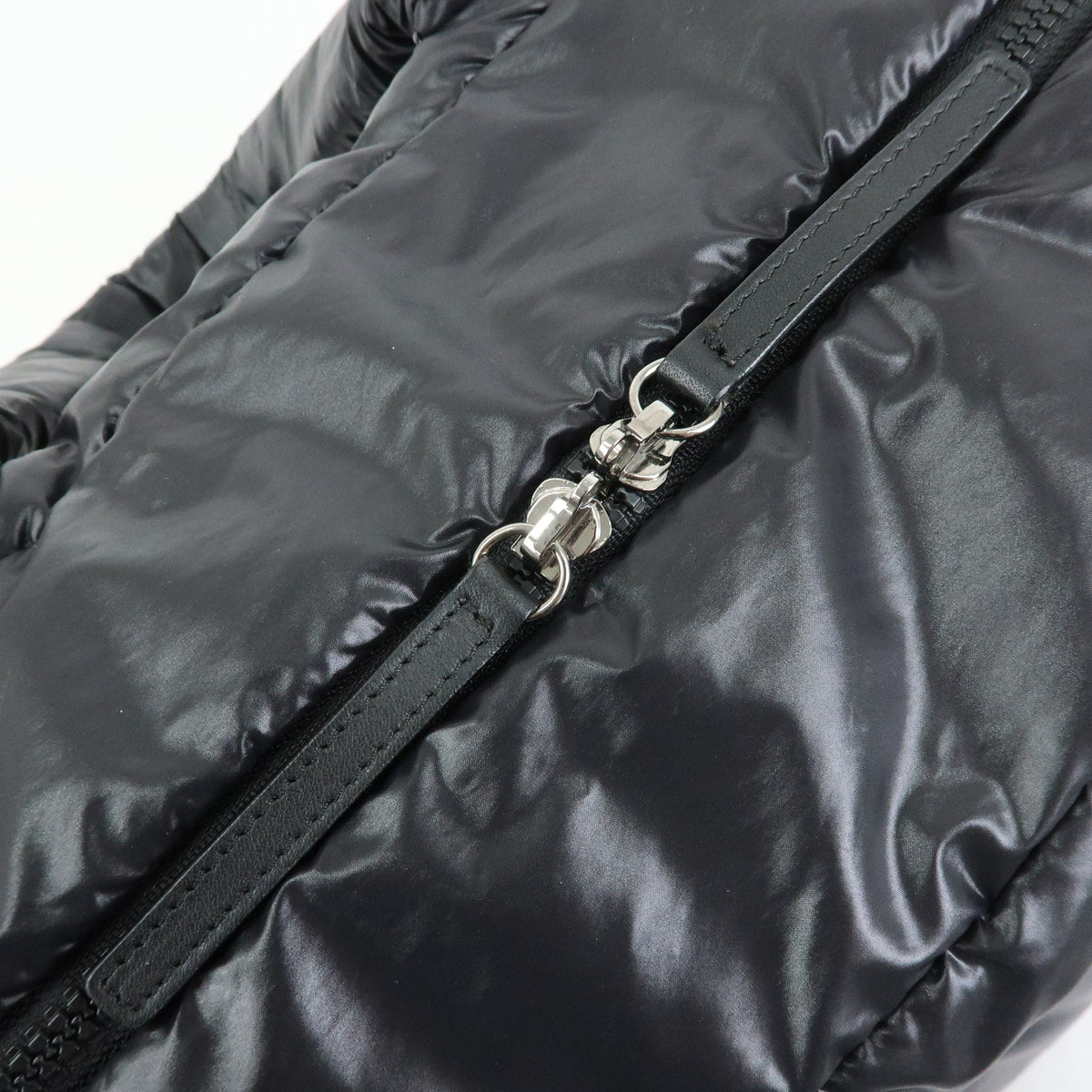 CHANEL COCO COCOON COCO Mark Nylon Leather Boston Bag Black A47092