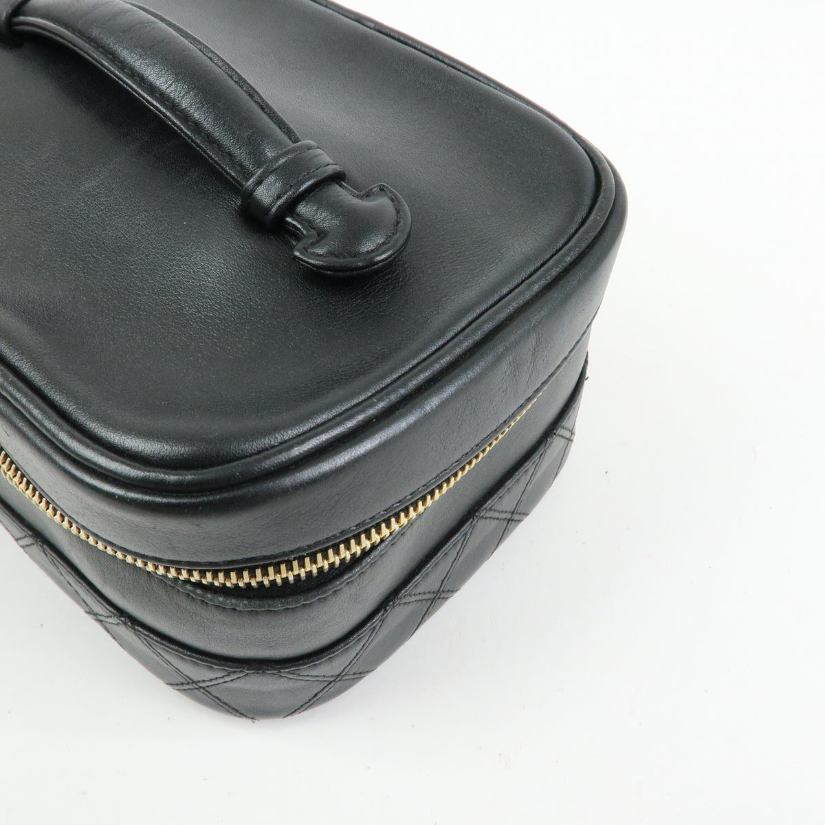 CHANEL Bicolore COCO Mark Calf Leather Vanity Bag Black A01618