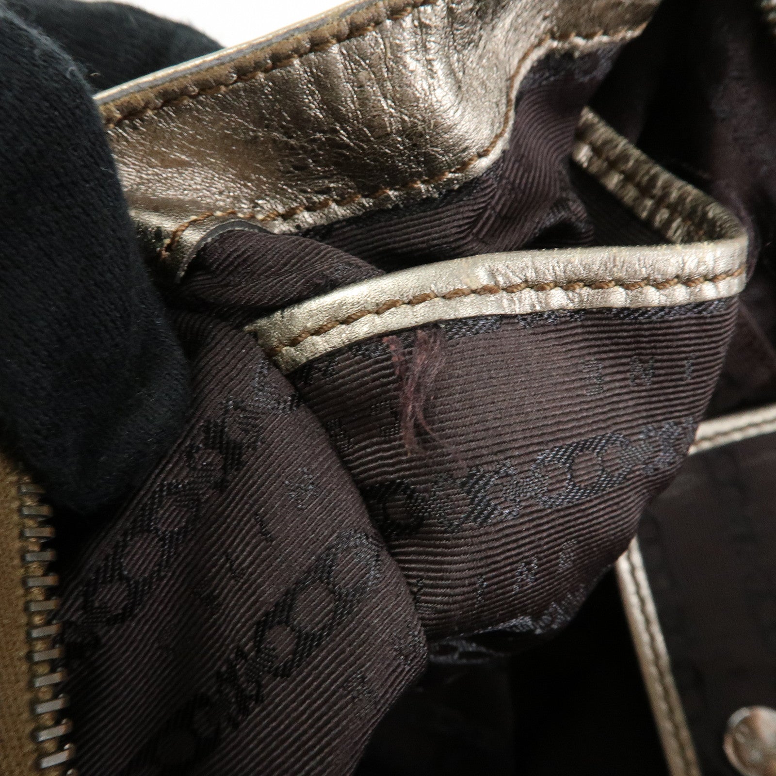 Celine Bittersweet Leather Shoulder Bag Hand Bag Hobo Bag Gold