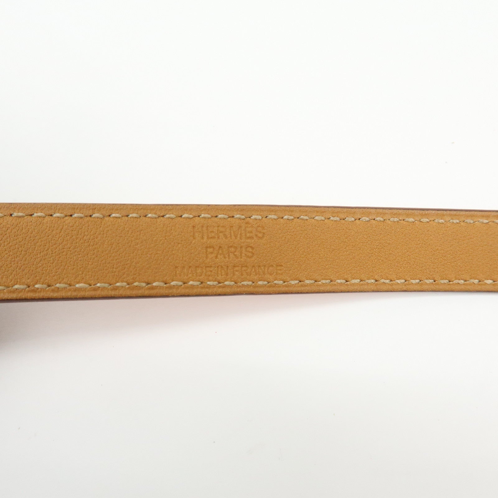 HERMES Kelly Double Tour Leather Bangle Bracelet ☐P Stamped Orange
