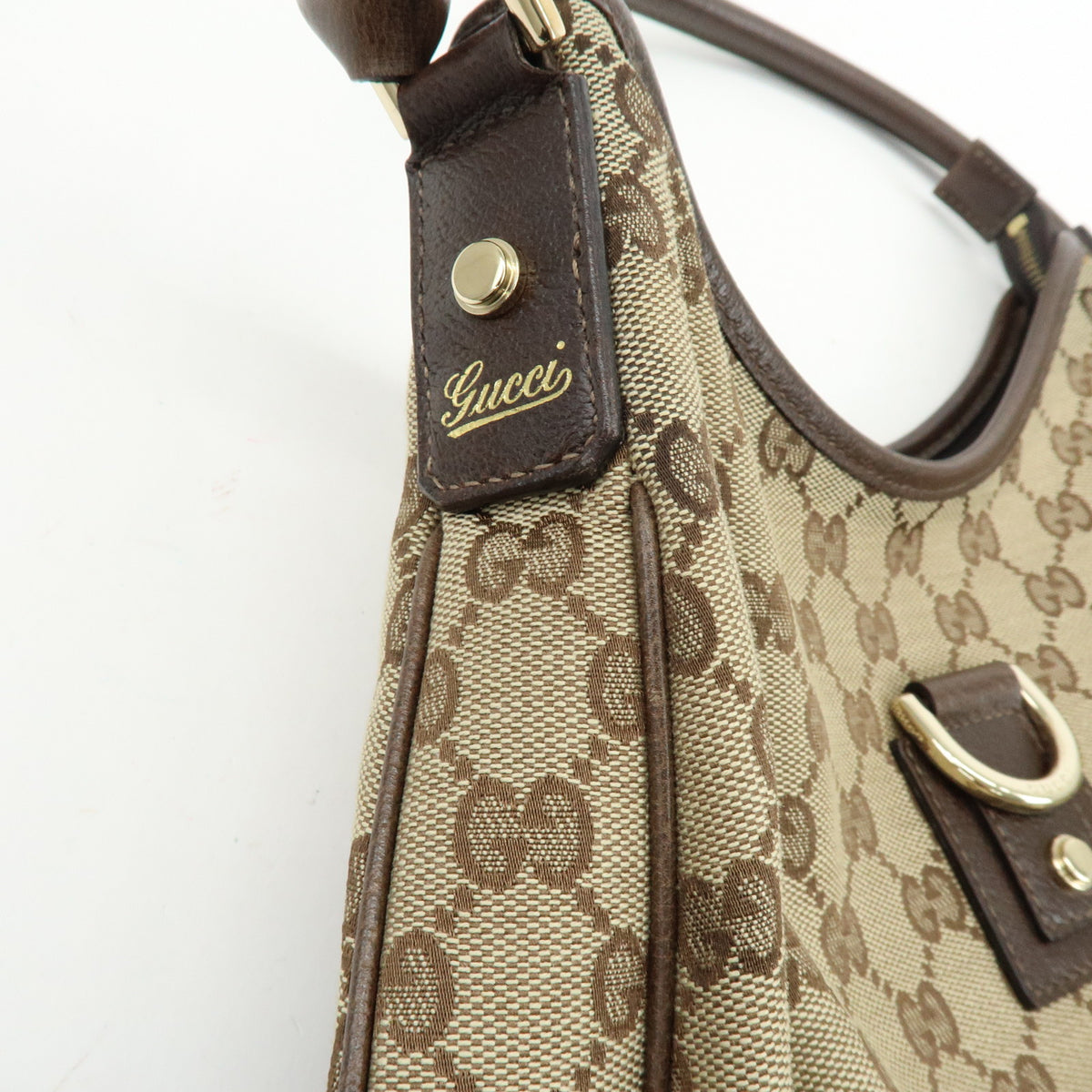GUCCI Abbey GG Canvas Leather Shoulder Bag Hand Bag Beige Brown 130738
