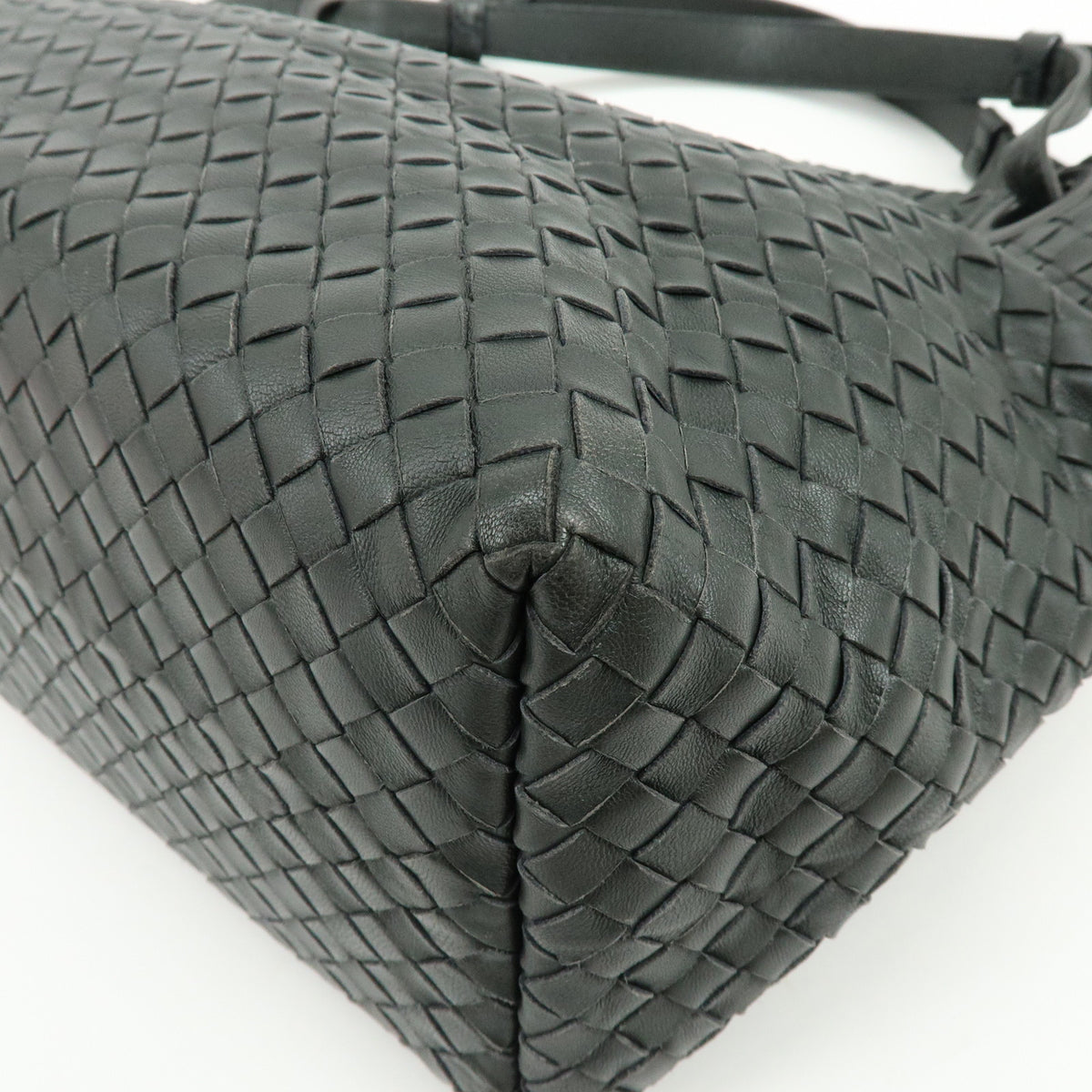 BOTTEGA VENETA Garda Intrecciato Leather Shoulder Bag Hand Bag Black