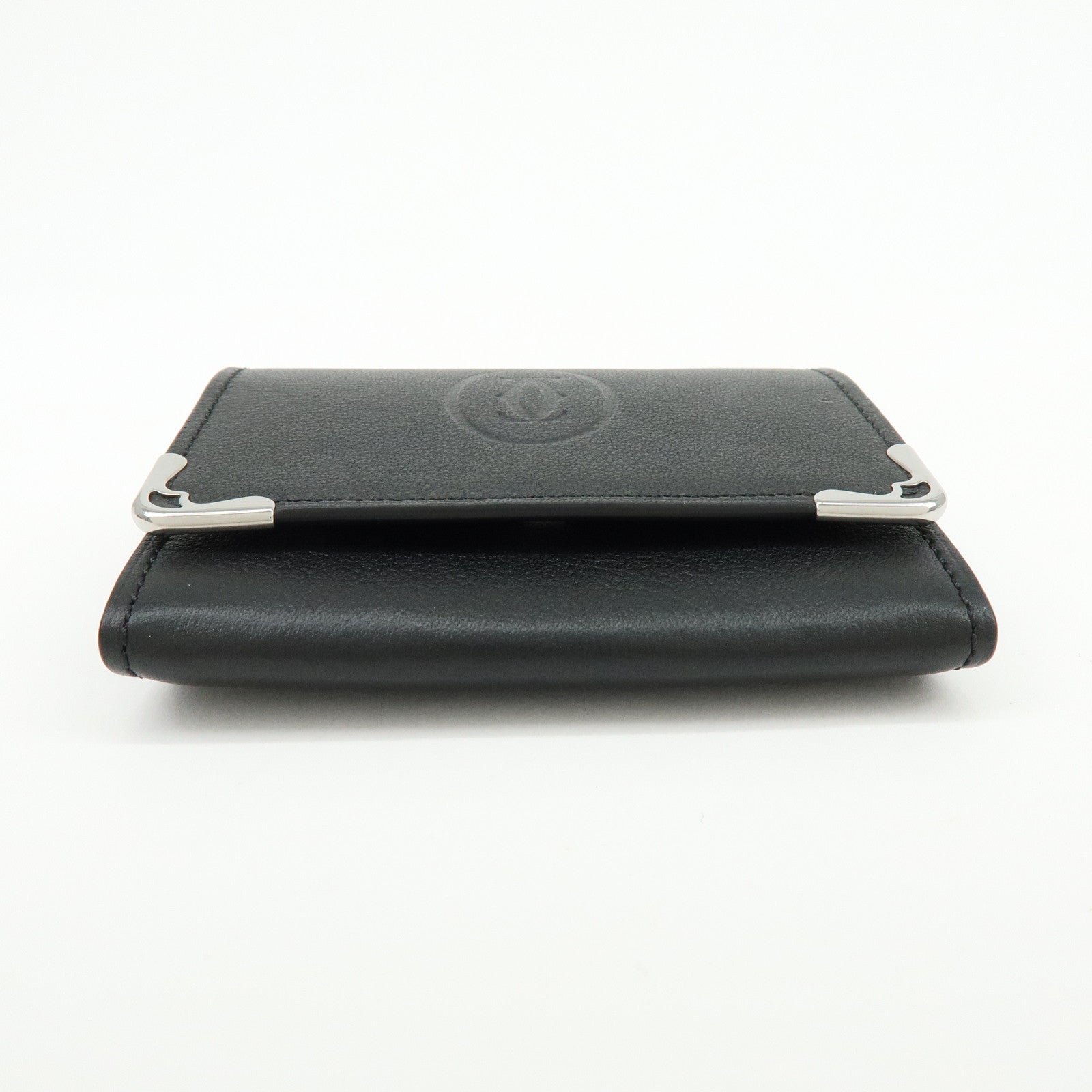 Cartier Must De Cartier Leather Coin Case Coin Purse Black