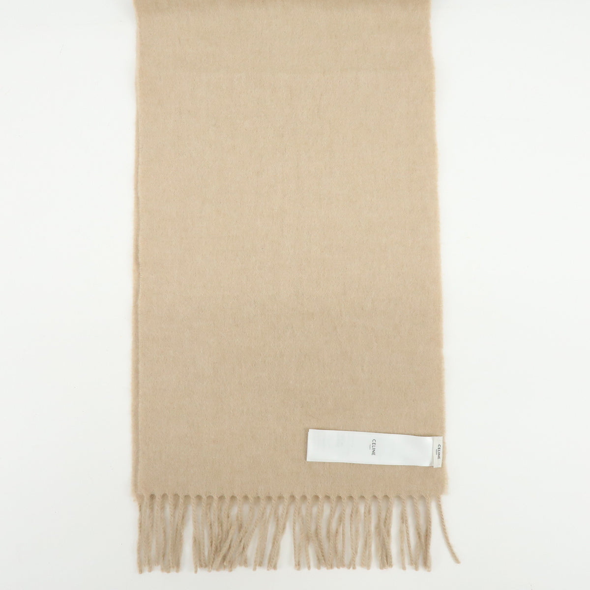CELINE Cashmere 100% Scarf Stole Natural