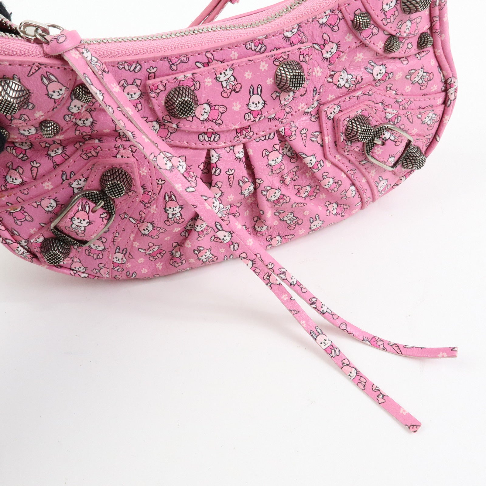 BALENCIAGA Le Cagole Mini Rabbit Pattern Leather Shoulder Bag 695814