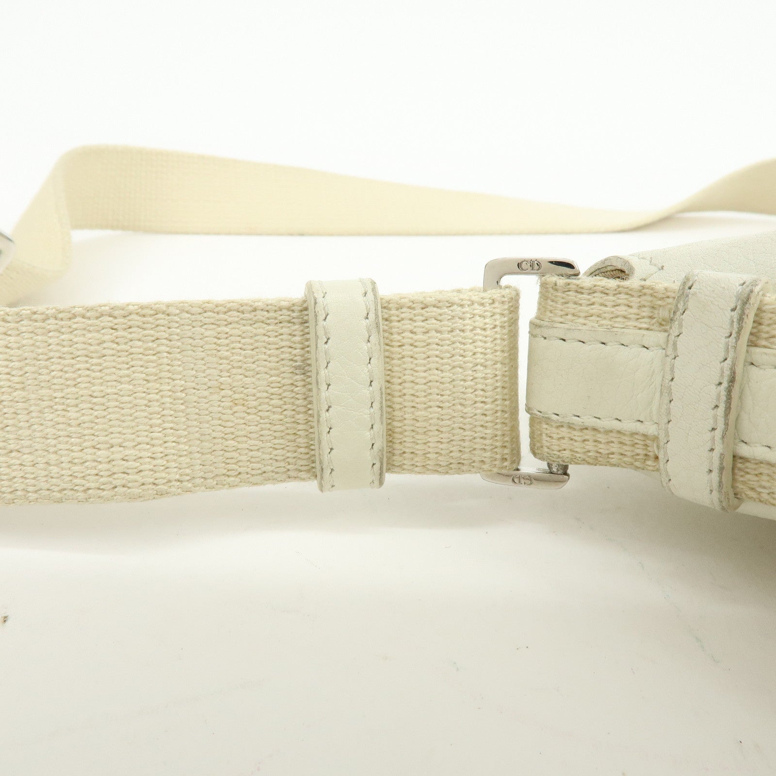Christian Dior Street Chic Trotter Canvas Leather Shoulder Bag Beige