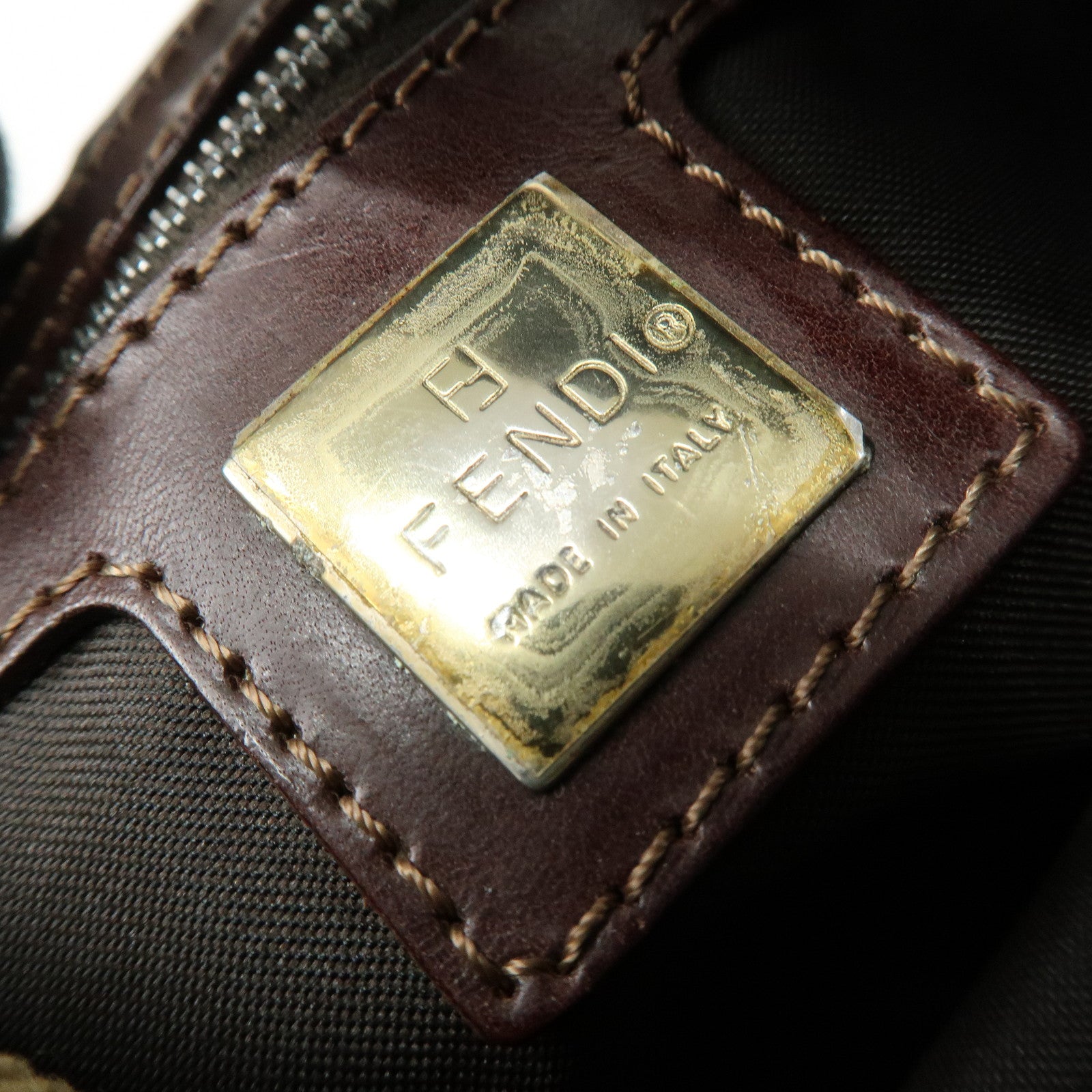 FENDI Corduroy Shoulder Bag Hand Bag Light Brown 26686