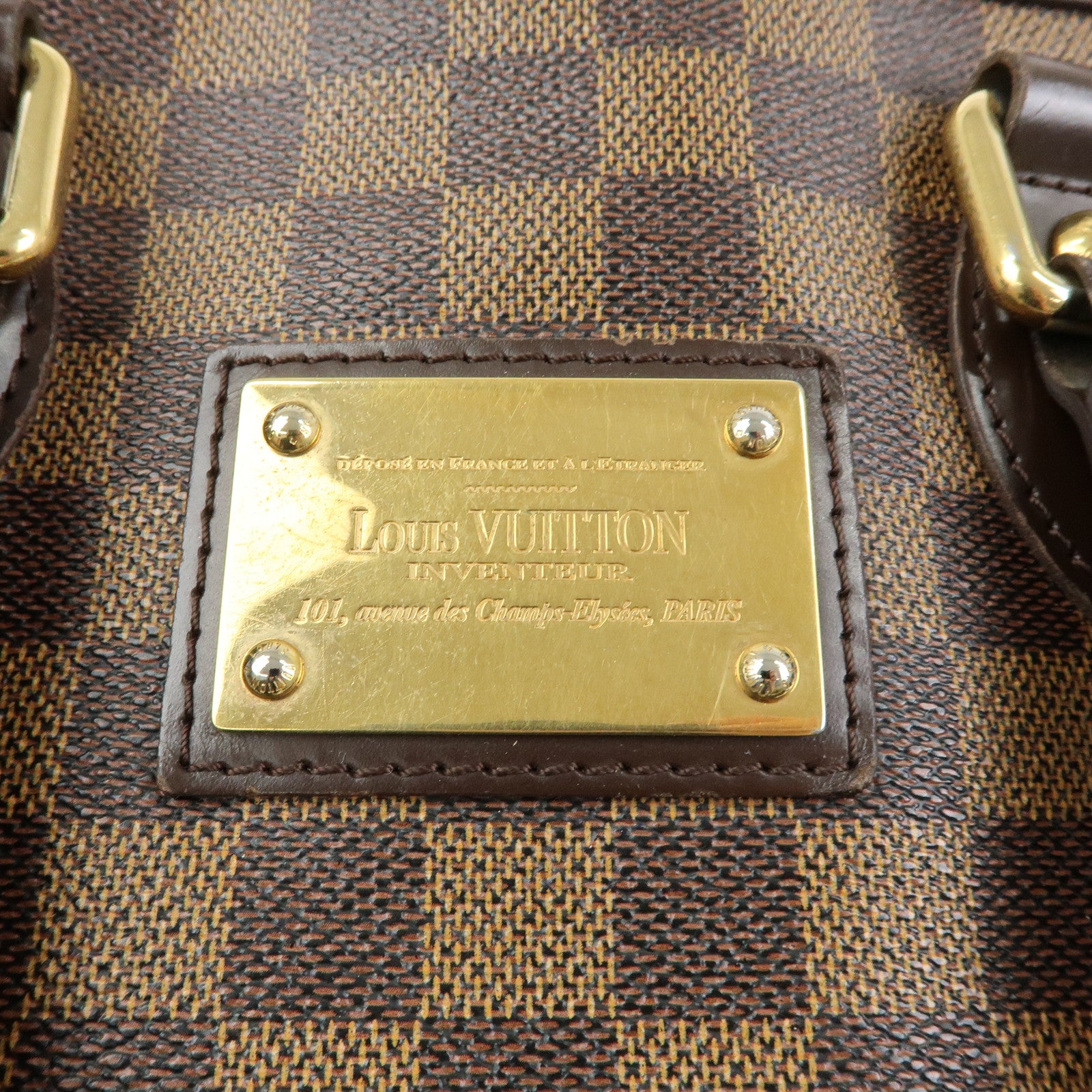 Louis Vuitton Damier Ebene Hampstead PM Hand Bag Tote Bag N51205