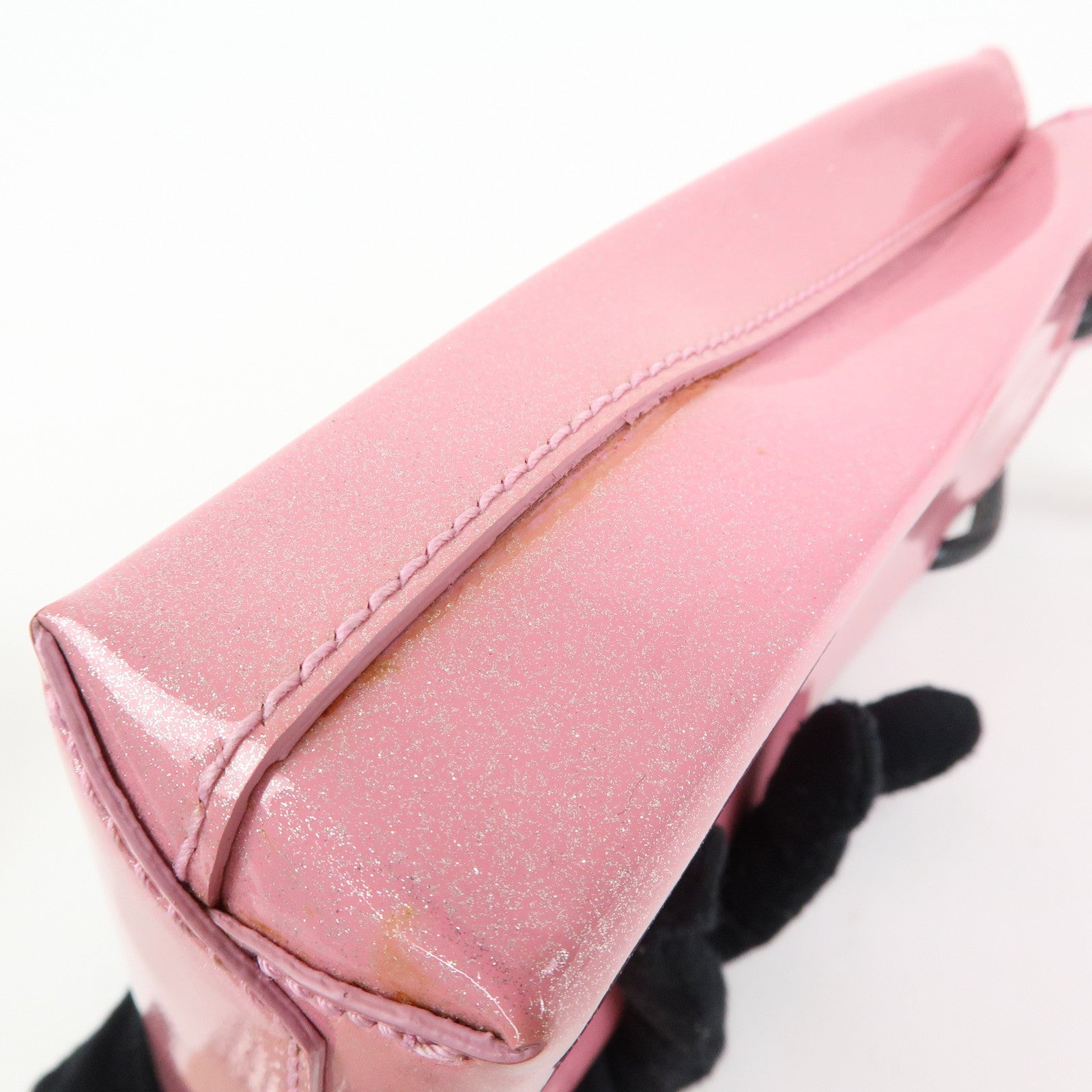 BALENCIAGA Patent Leather Shopping Phone Holder 2Way Bag Pink 593826