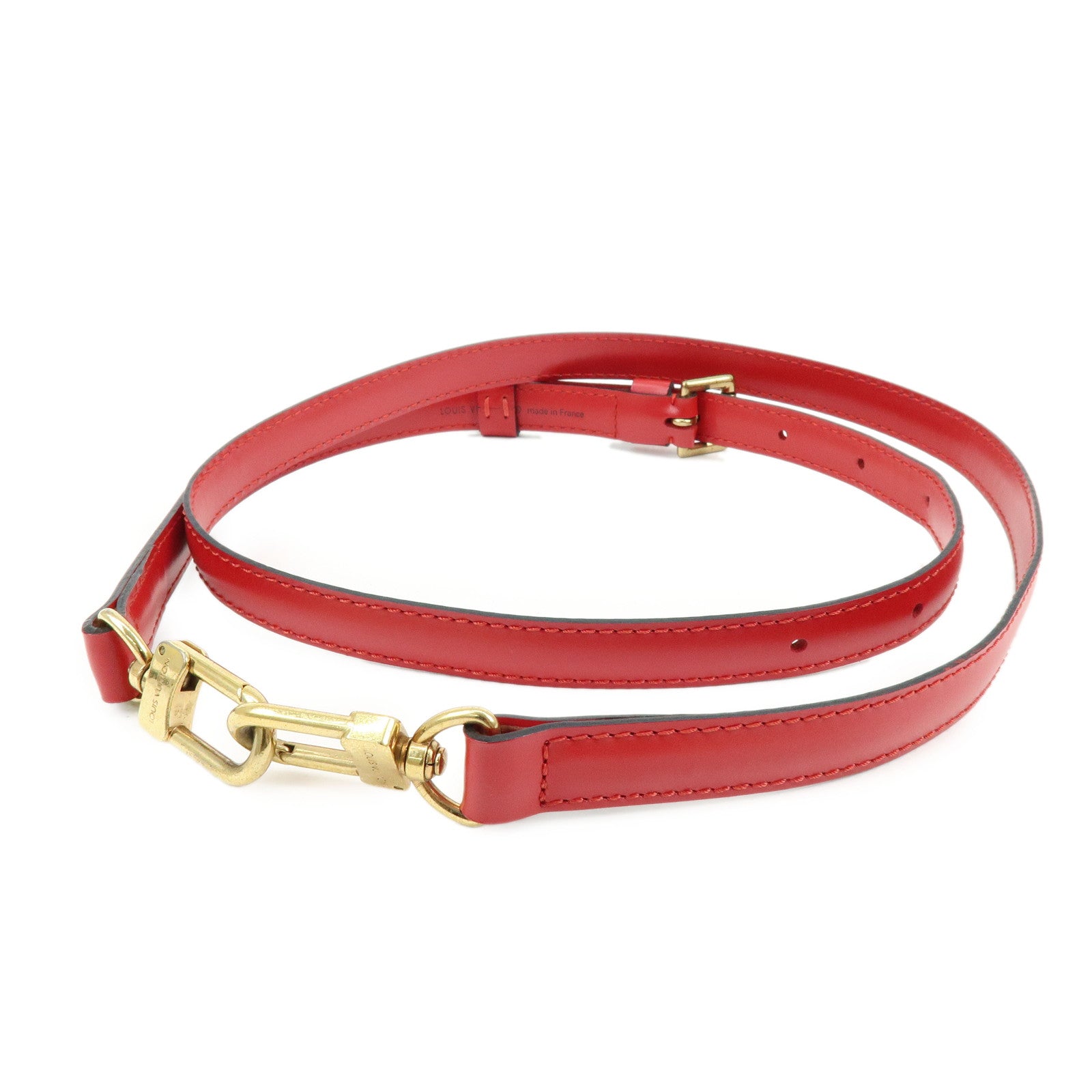 Louis Vuitton Adjustable Leather Shoulder Strap For Epi Bags Red