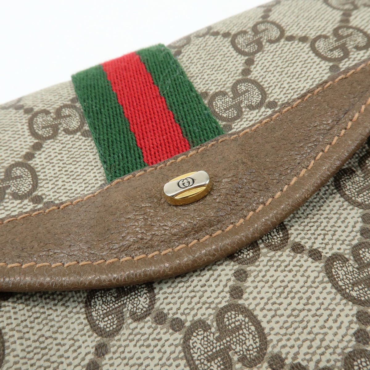 GUCCI Sherry Old Gucci GG Supreme Leather Clutch Bag Pouch 89・01・021