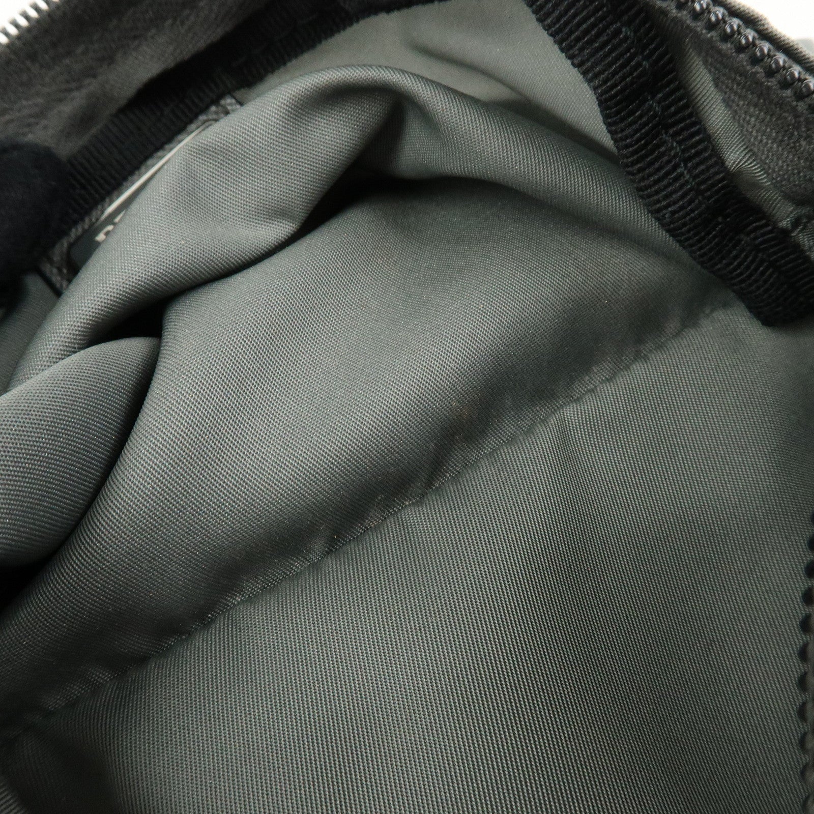 PRADA Triangle Logo Nylon Pouch Cosmetic Case Makeup Case Gray
