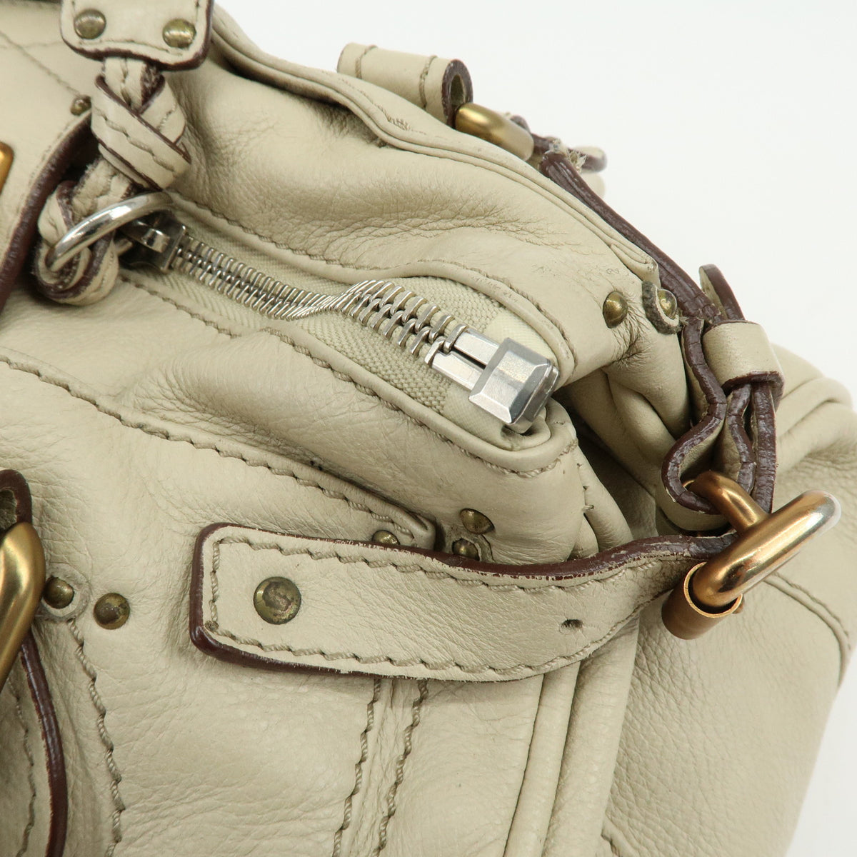 Chloe Paddington Leather Shoulder Bag Hand Bag Ivory