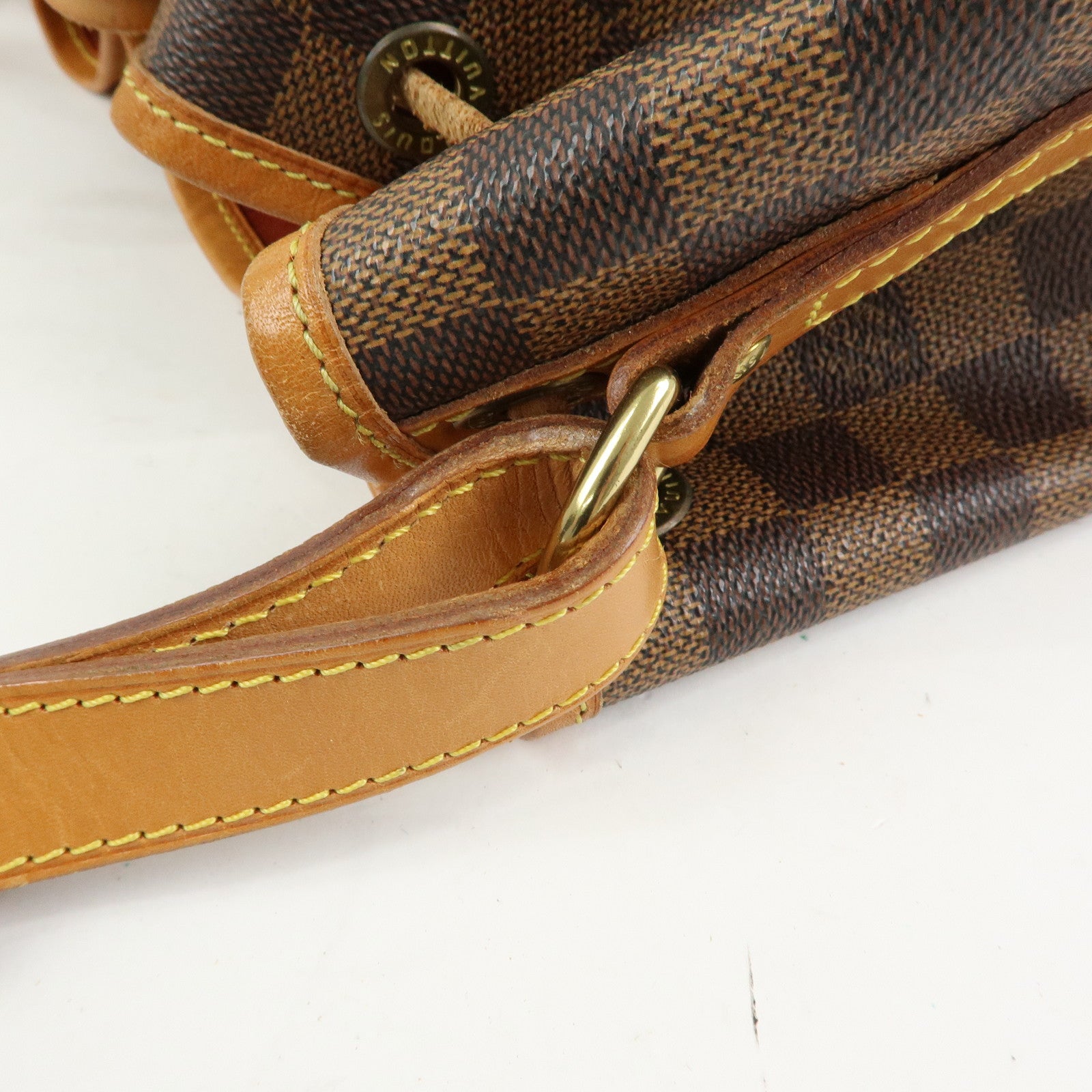 Louis Vuitton Damier Noe Canvas Leather Shoulder Bag Brown