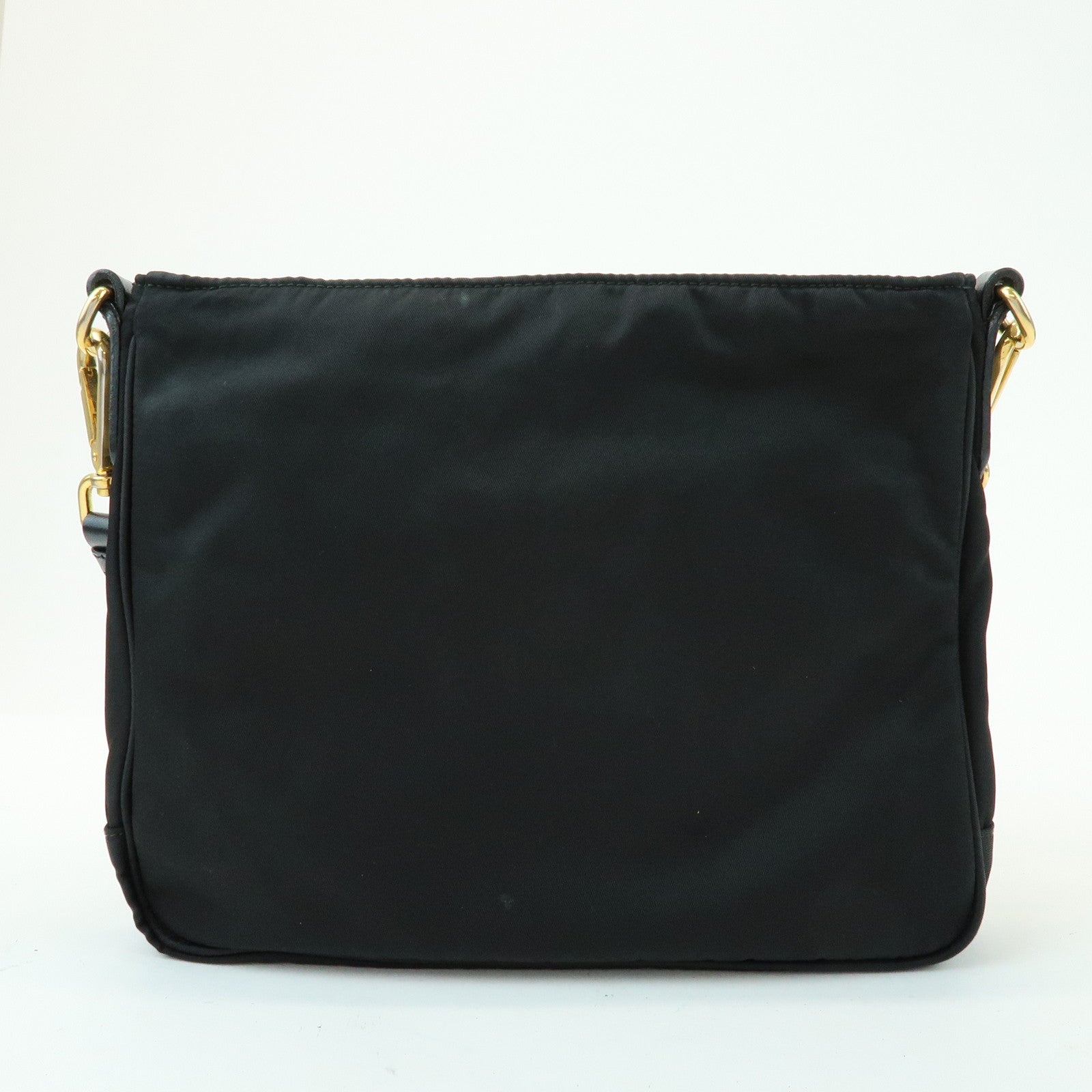 PRADA Nylon Saffiano Leather Shoulder Bag Crossbody Bag Black