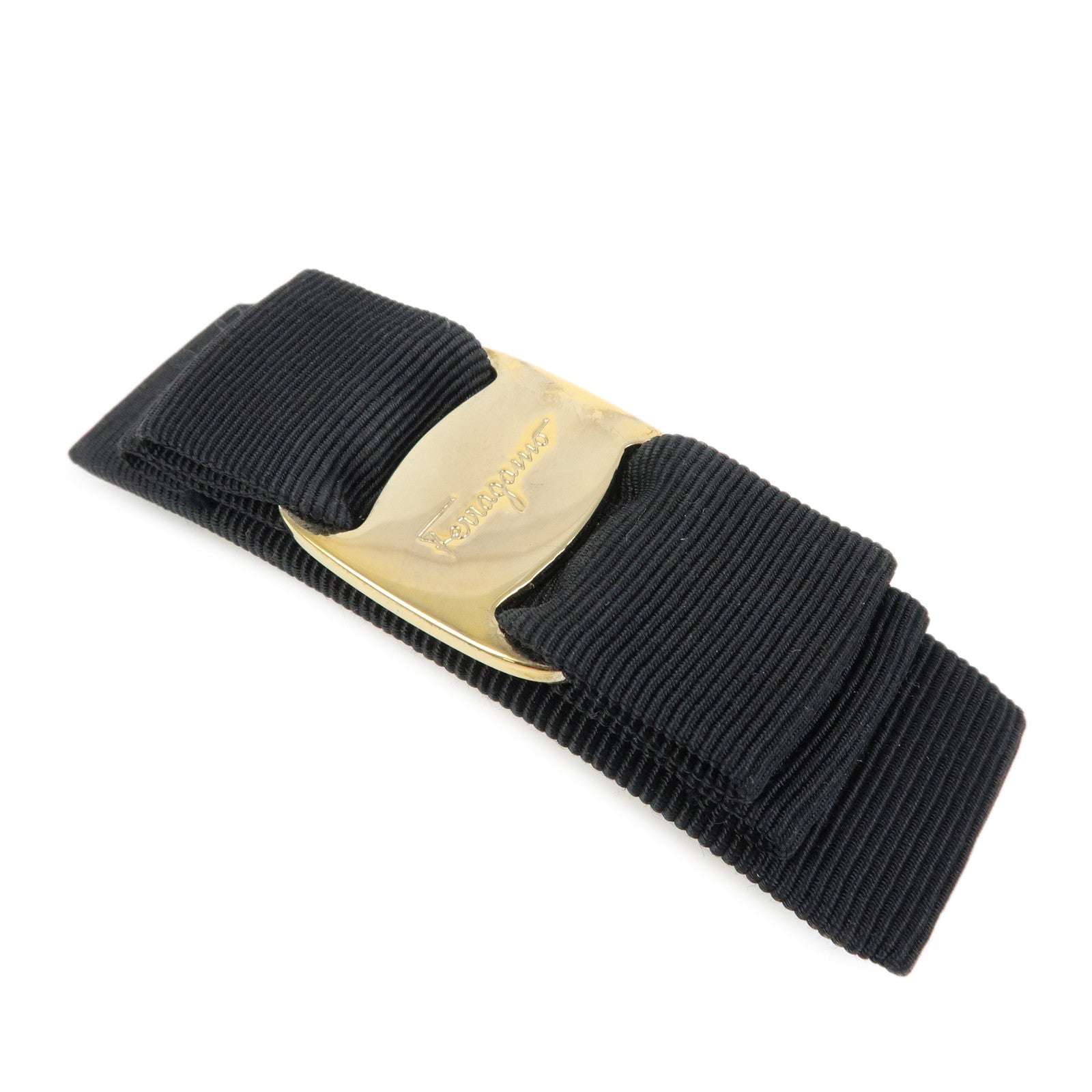 Ferragamo Vara Ribbon Viscose Valletta Hair Accessory Black