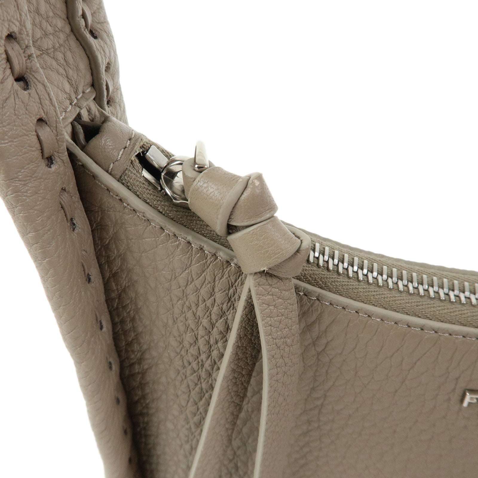 FENDI Selleria Calf Fendessence Small Hand Bag Greige 8BS094